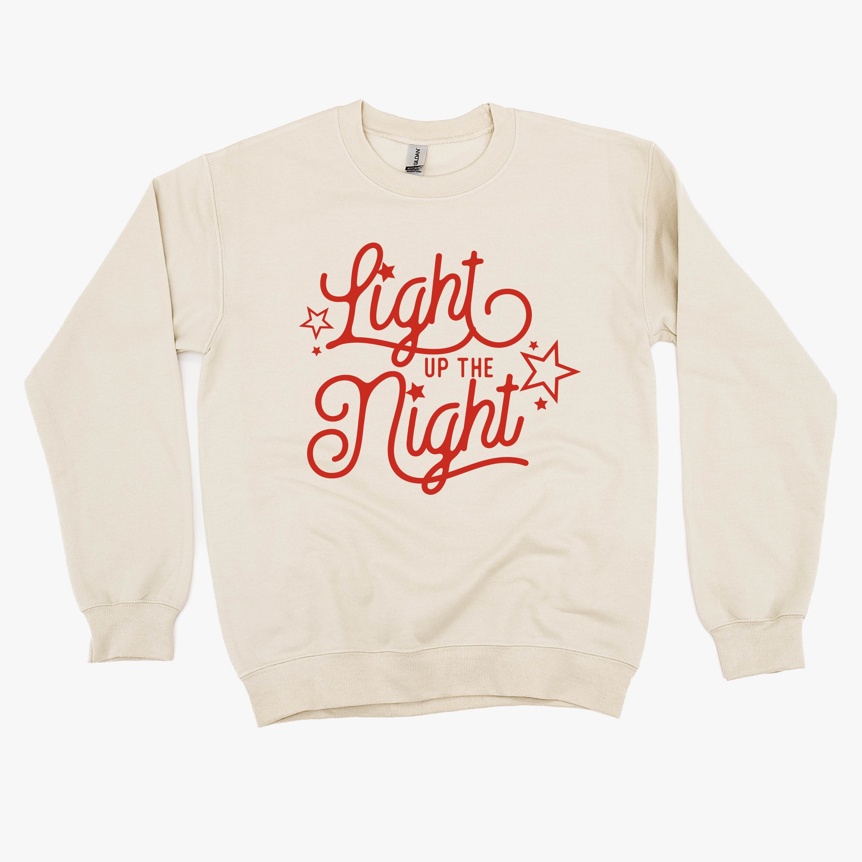 LIGHT UP THE NIGHT - BASIC FLEECE CREWNECK Little Mama Shirt Shop LLC