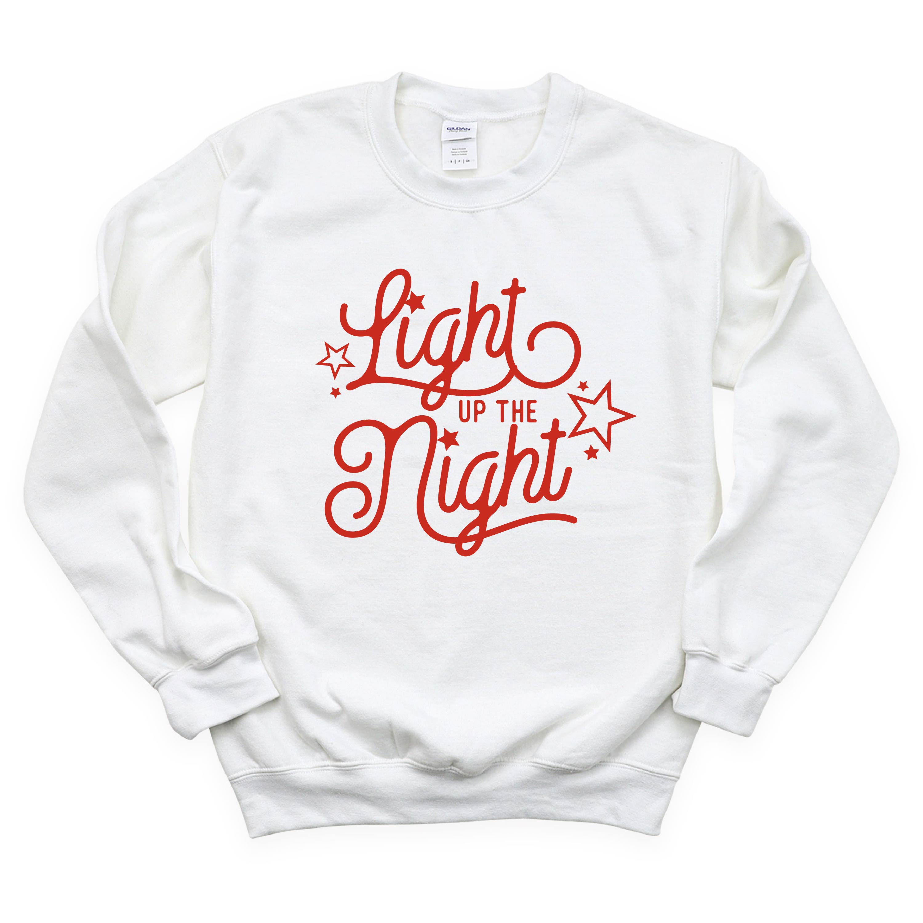 LIGHT UP THE NIGHT - BASIC FLEECE CREWNECK Little Mama Shirt Shop LLC
