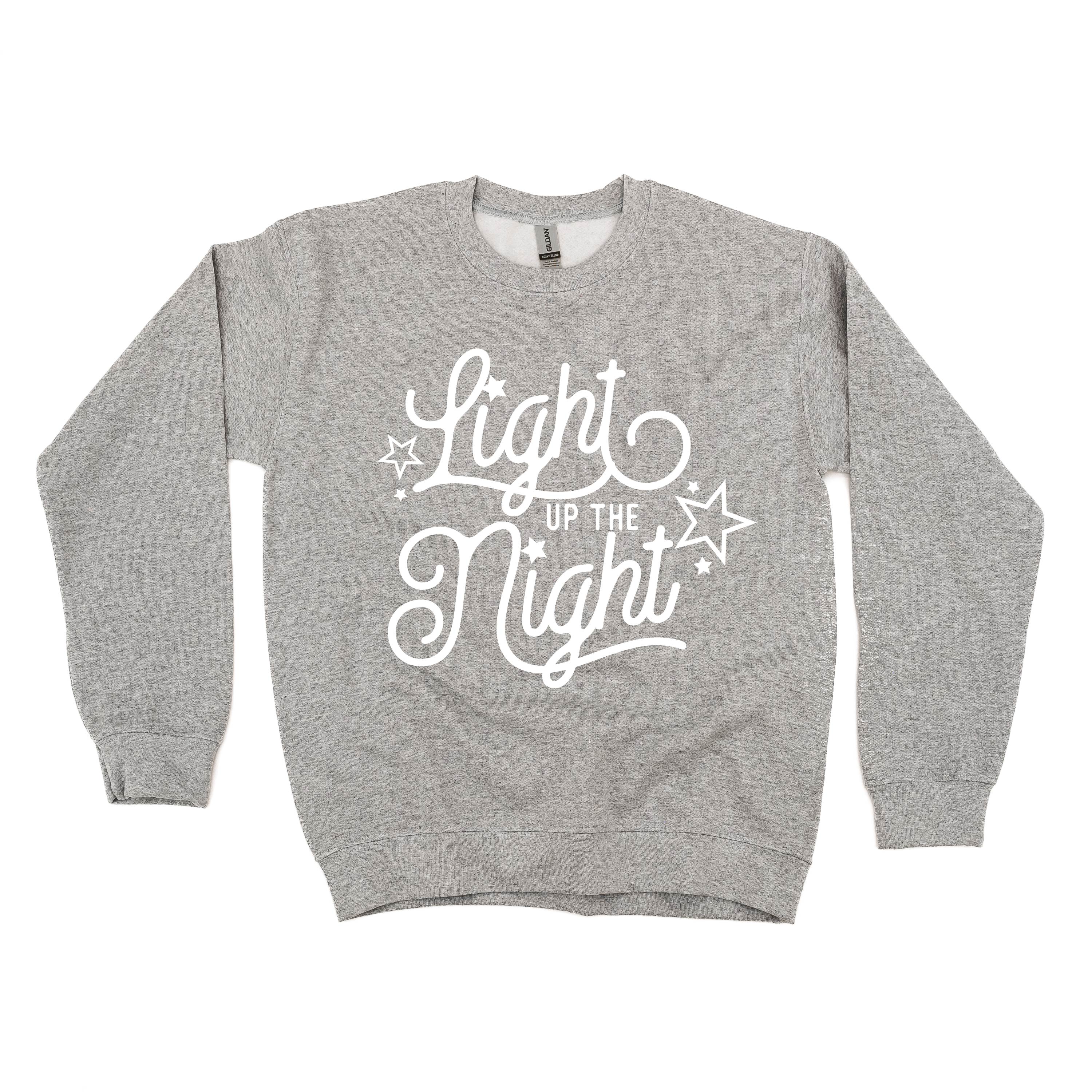 LIGHT UP THE NIGHT - BASIC FLEECE CREWNECK Little Mama Shirt Shop LLC