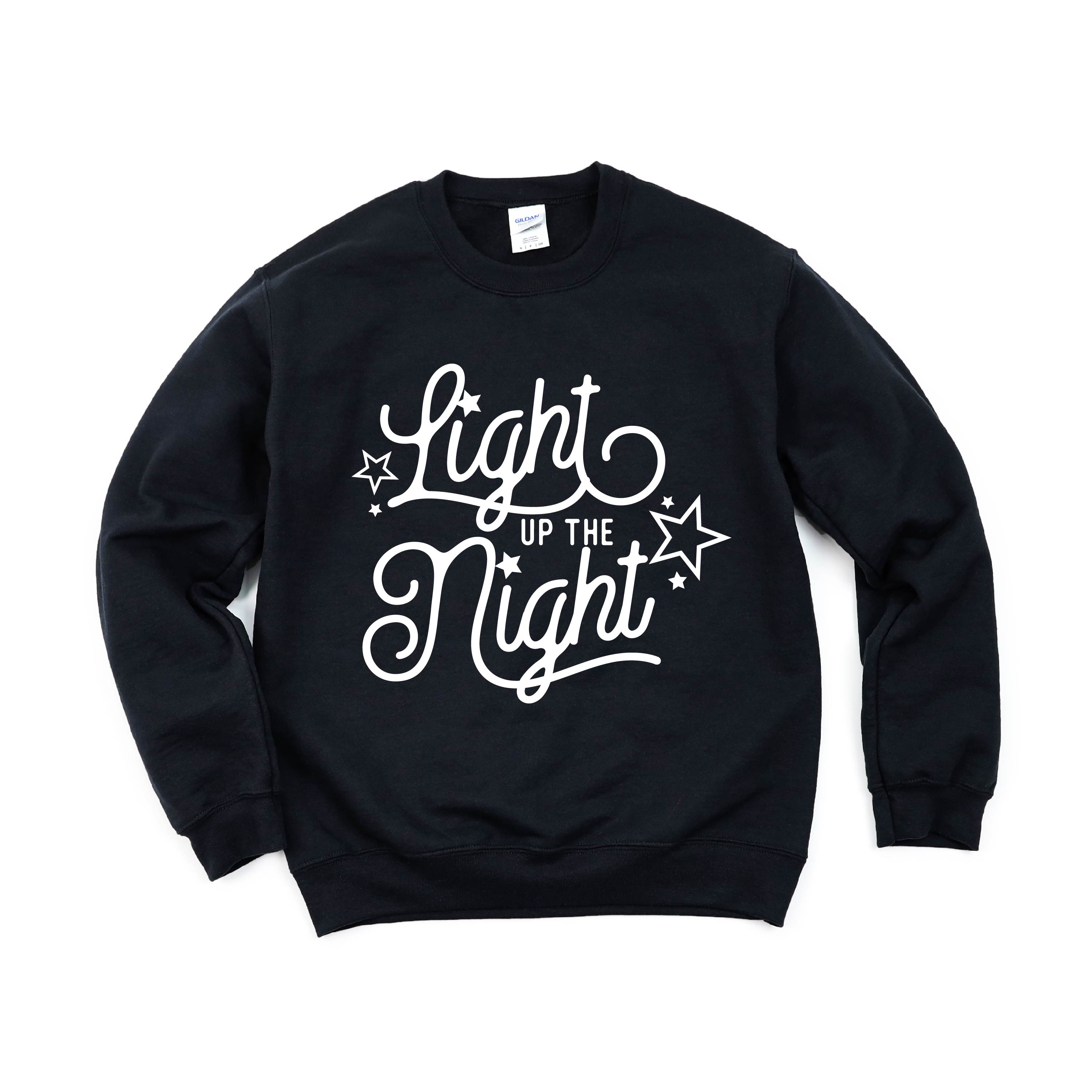 LIGHT UP THE NIGHT - BASIC FLEECE CREWNECK Little Mama Shirt Shop LLC