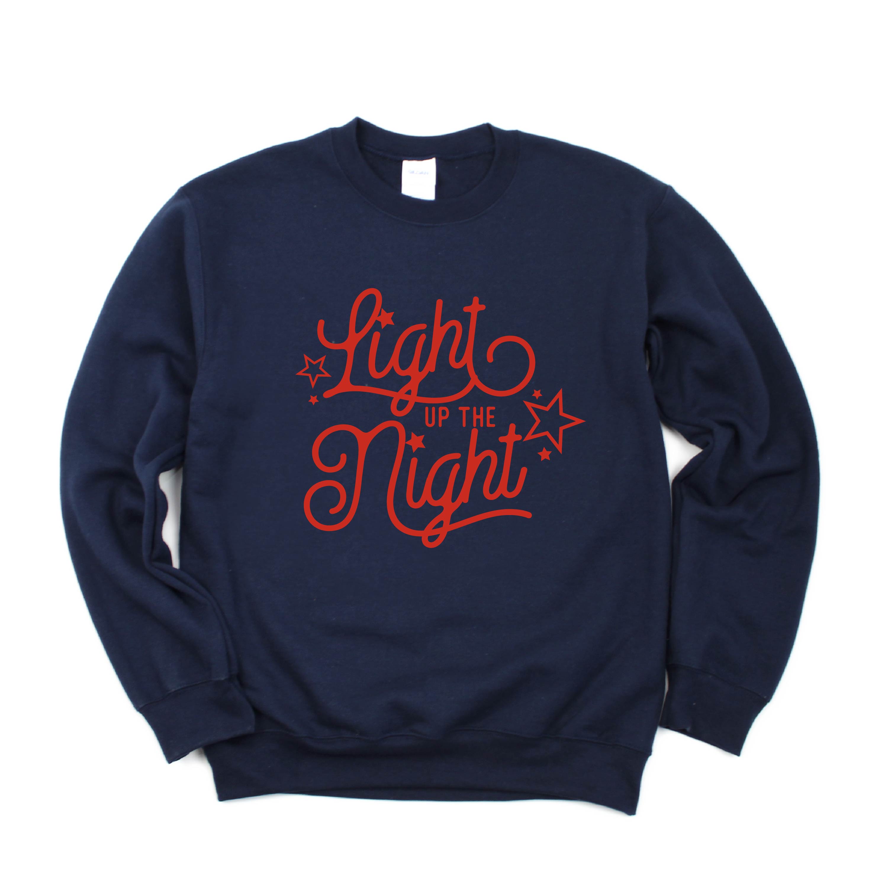 LIGHT UP THE NIGHT - BASIC FLEECE CREWNECK Little Mama Shirt Shop LLC