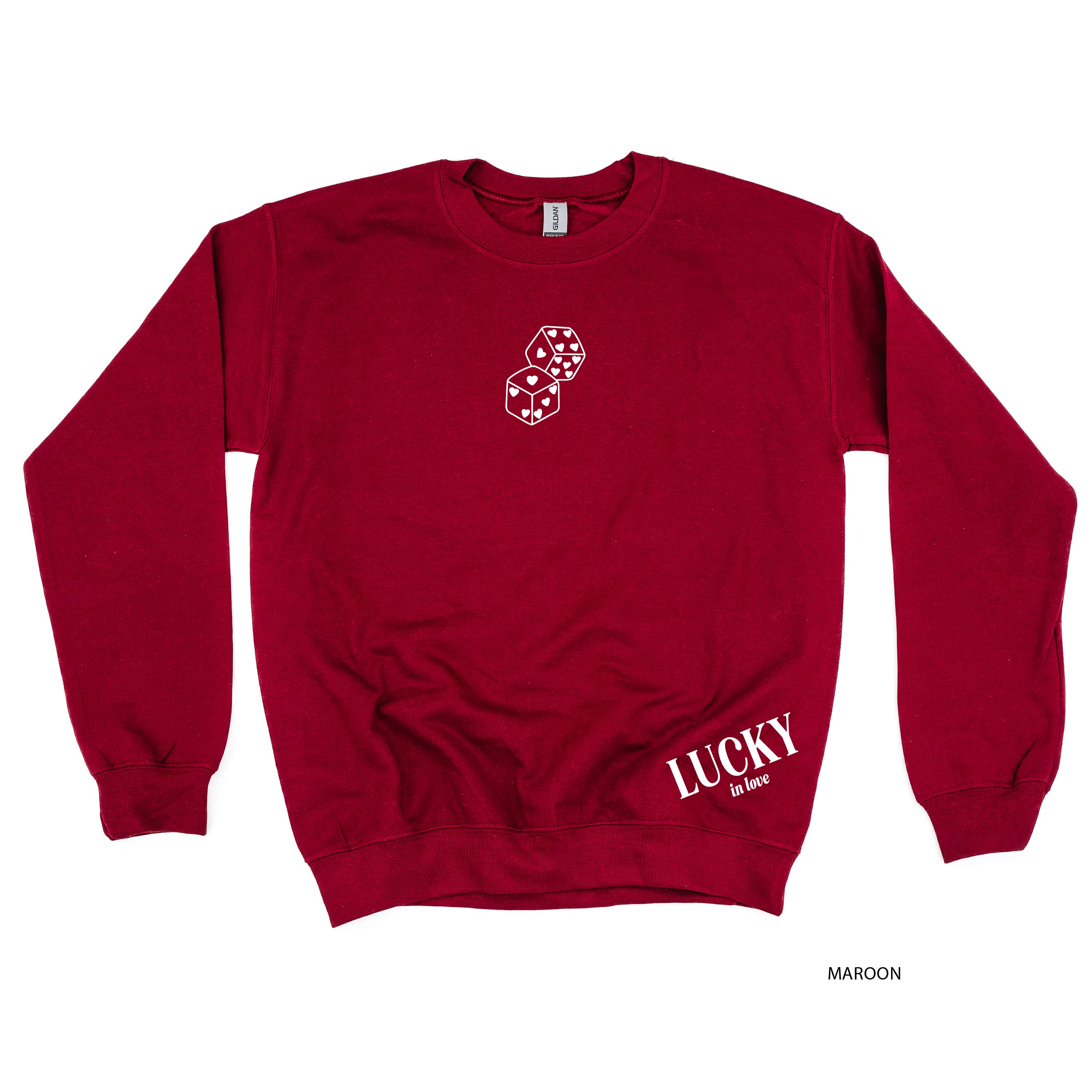 Lucky In Love - Dice (center & hd & b) - BASIC Fleece Little Mama Shirt Shop LLC