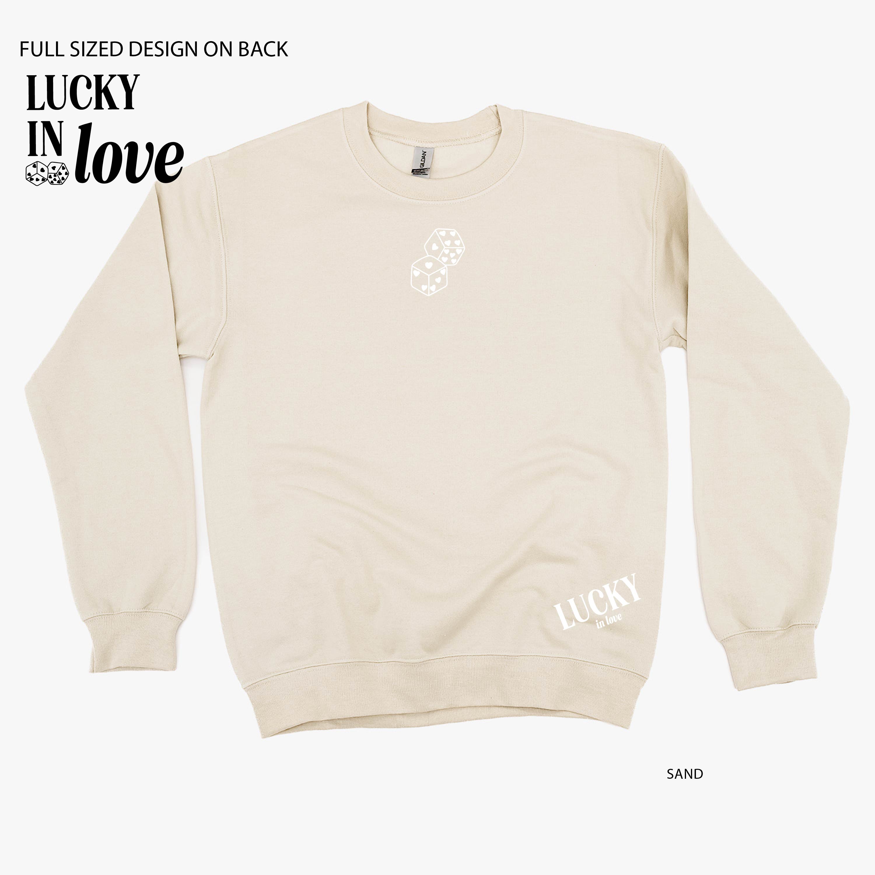 Lucky In Love - Dice (center & hd & b) - BASIC Fleece Little Mama Shirt Shop LLC
