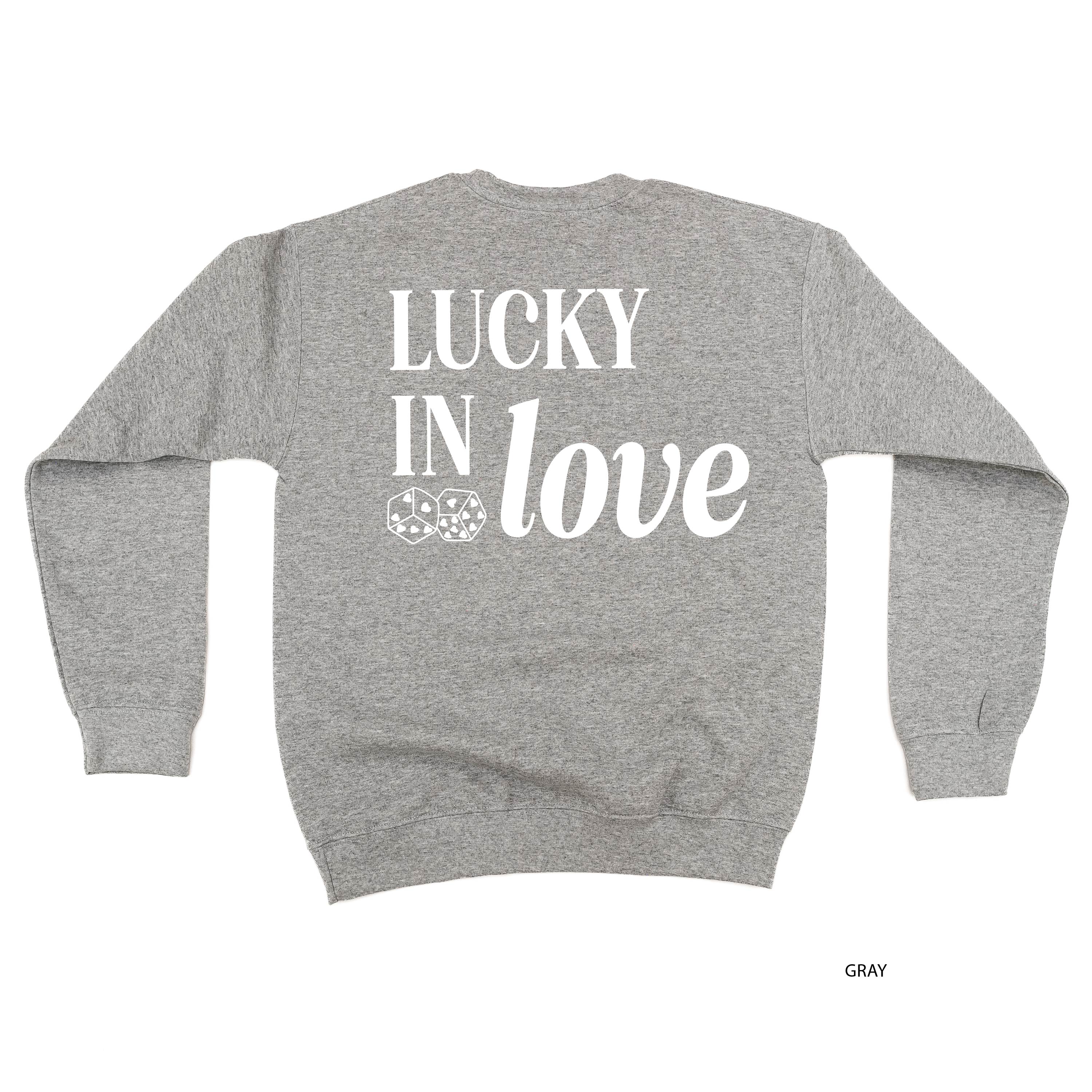 Lucky In Love - Dice (center & hd & b) - BASIC Fleece Little Mama Shirt Shop LLC