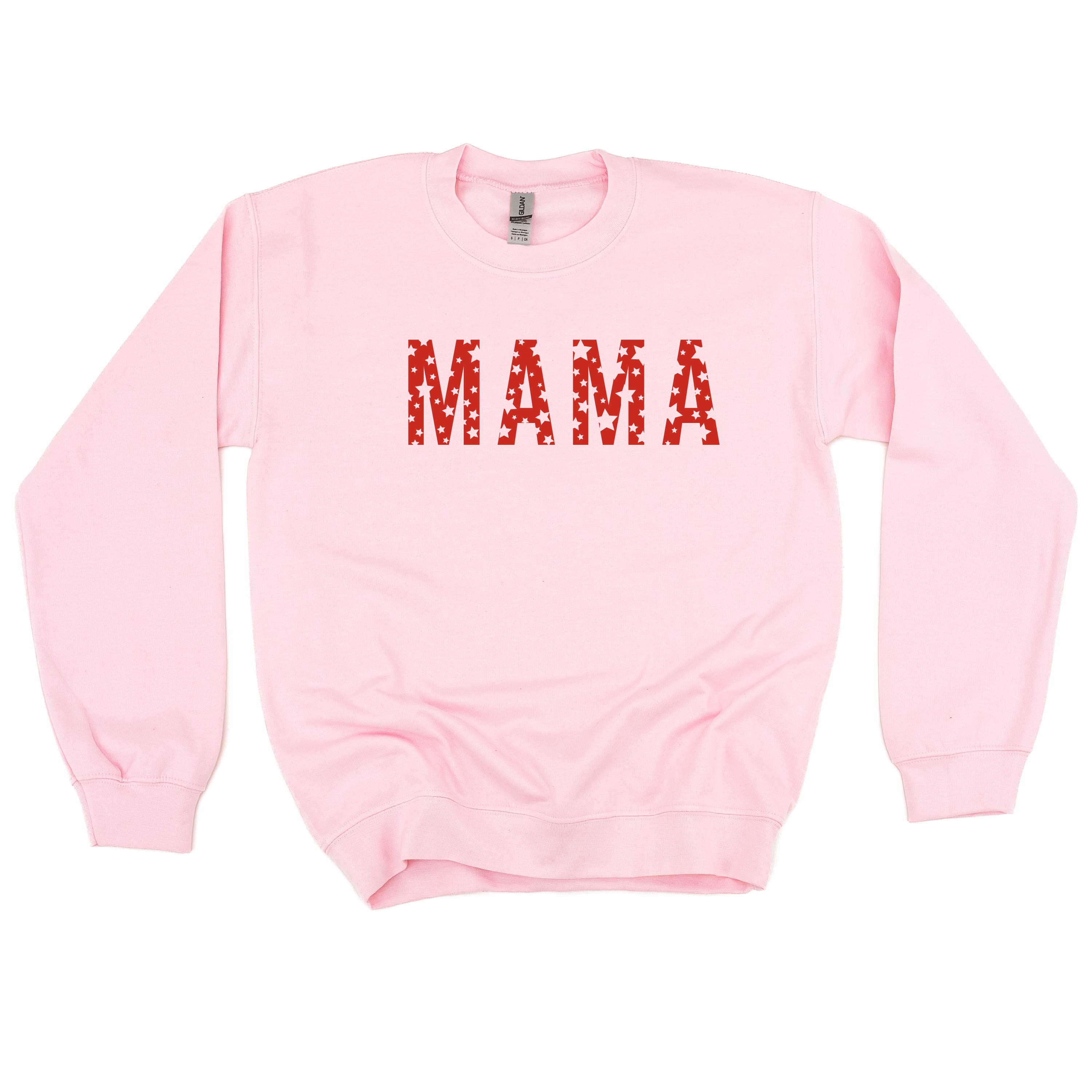 MAMA - STAR PATTERN - BASIC FLEECE CREWNECK Little Mama Shirt Shop LLC
