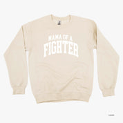 Mama of a Fighter - Varsity - BASIC FLEECE CREWNECK