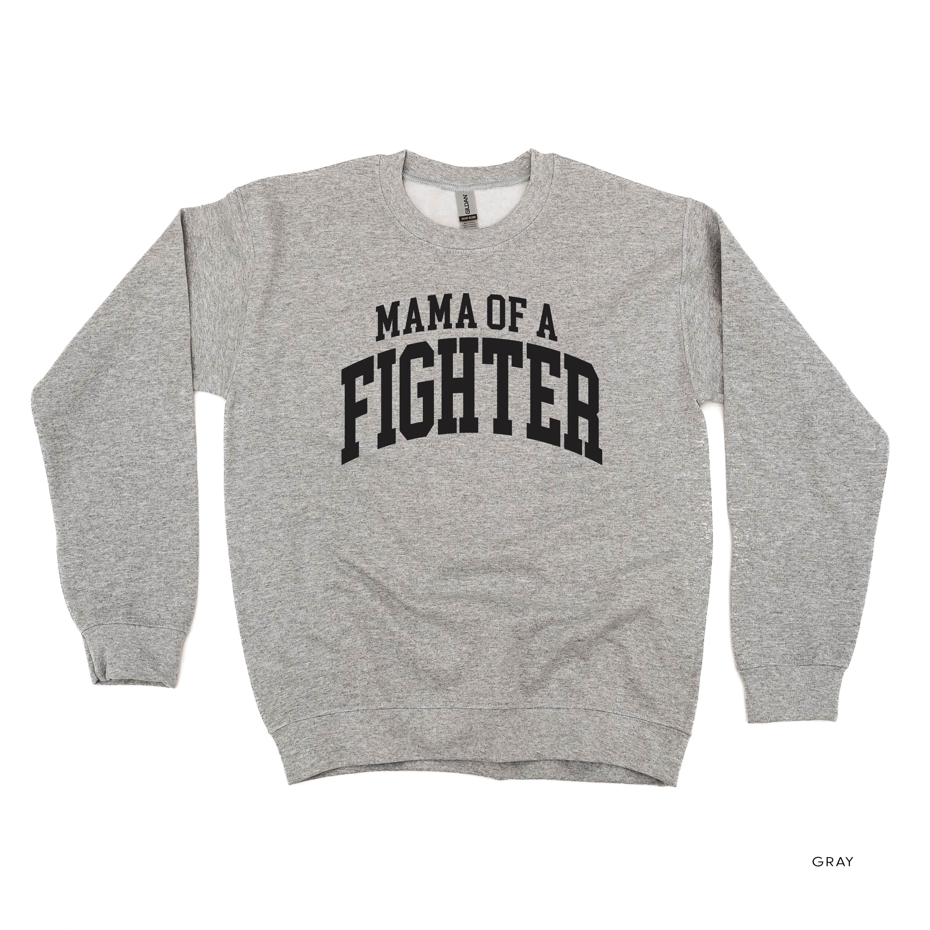 Mama of a Fighter - Varsity - BASIC FLEECE CREWNECK
