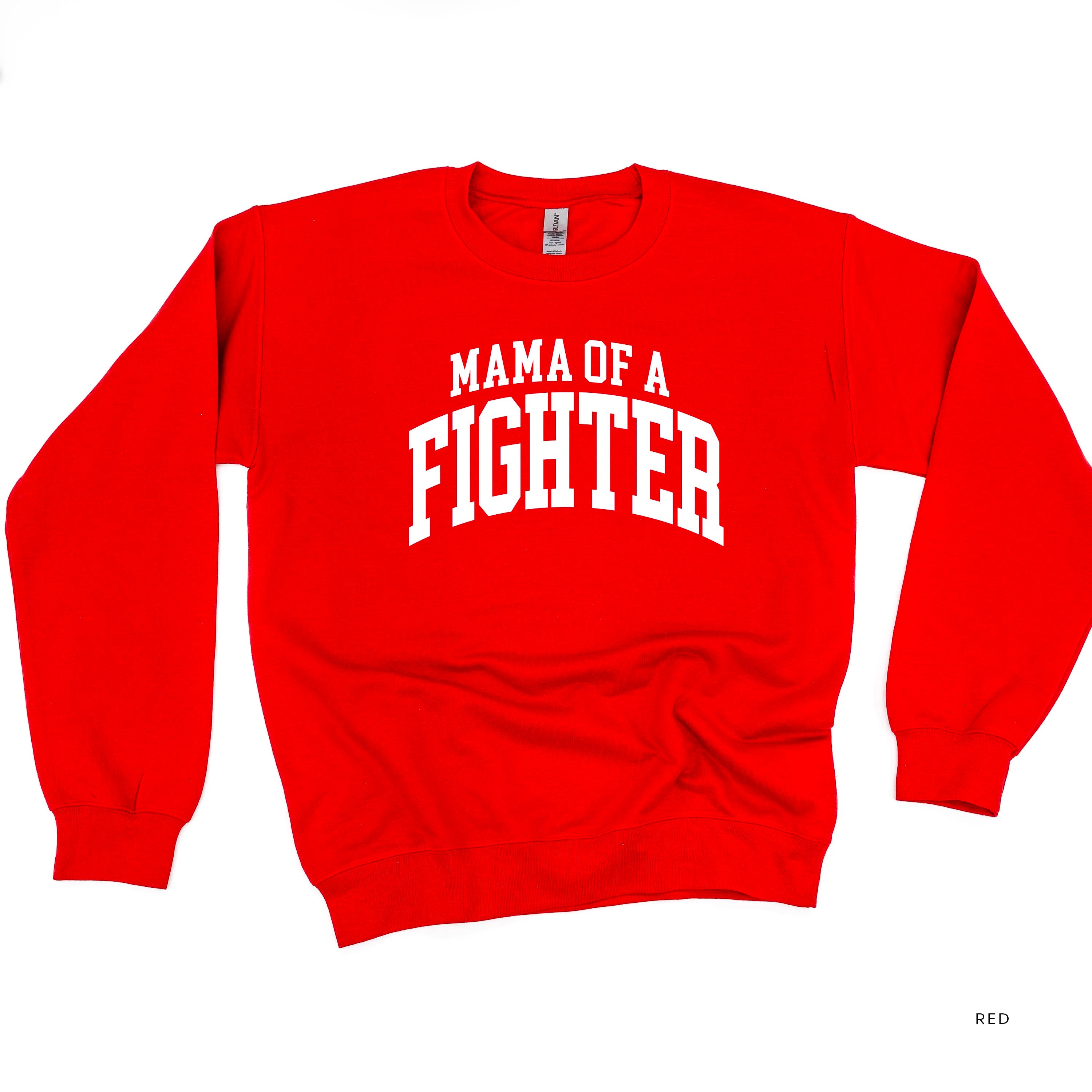 Mama of a Fighter - Varsity - BASIC FLEECE CREWNECK