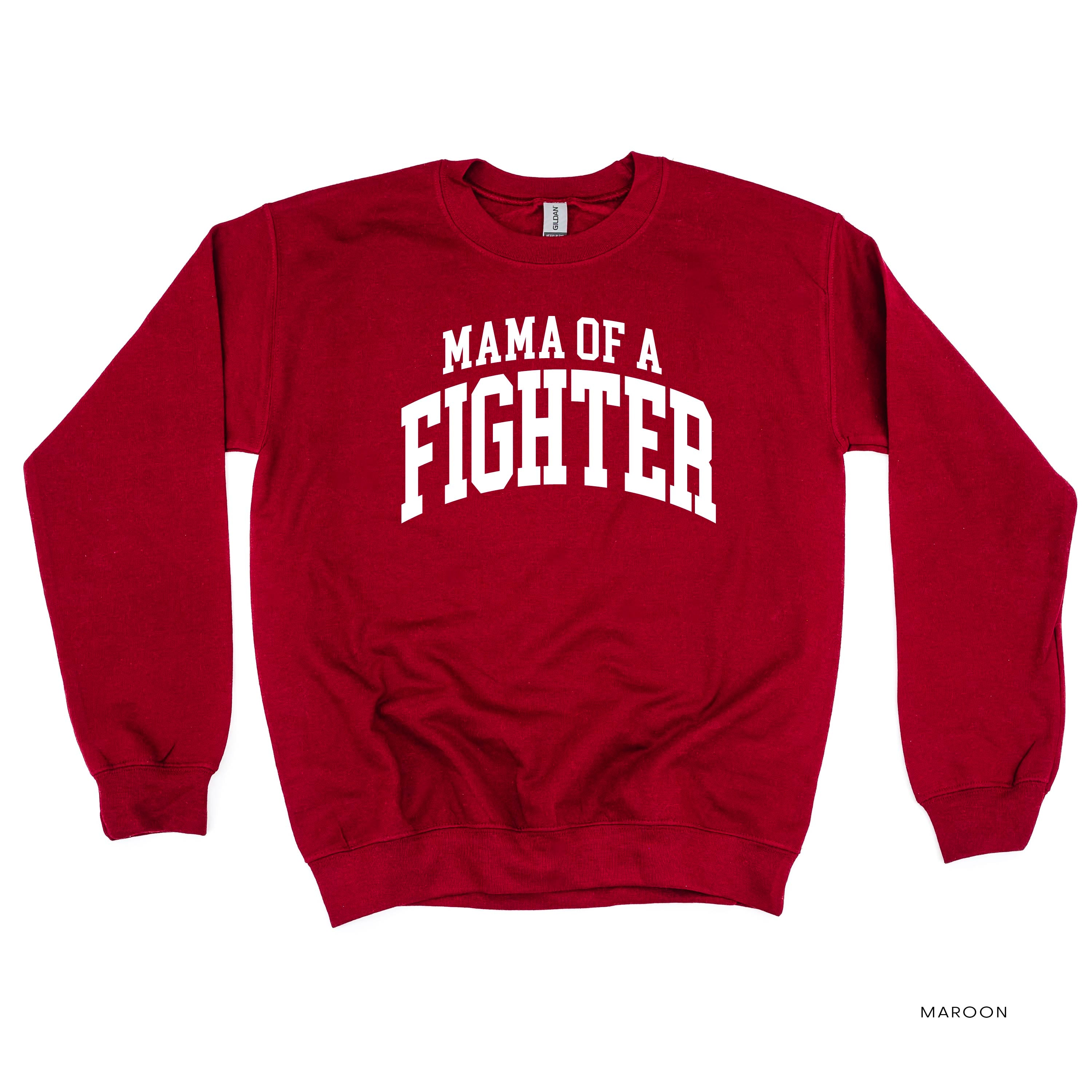 Mama of a Fighter - Varsity - BASIC FLEECE CREWNECK