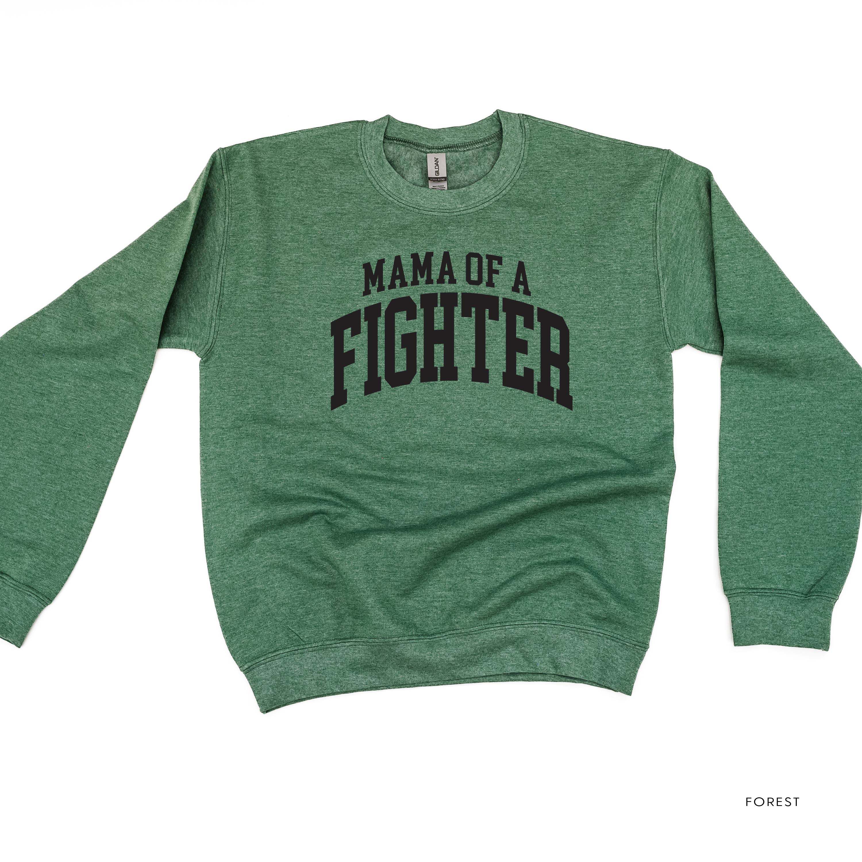Mama of a Fighter - Varsity - BASIC FLEECE CREWNECK