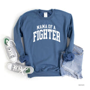 Mama of a Fighter - Varsity - BASIC FLEECE CREWNECK