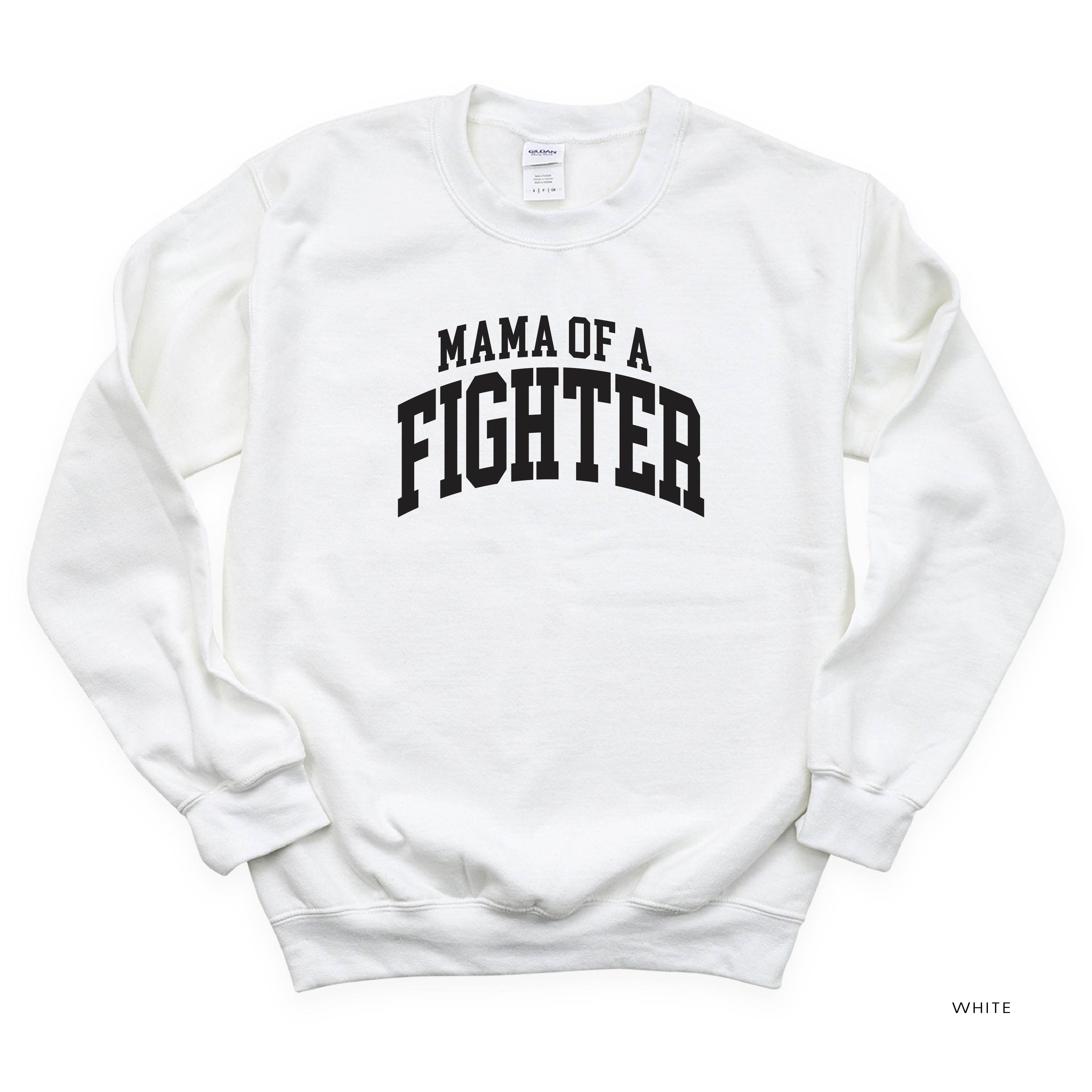 Mama of a Fighter - Varsity - BASIC FLEECE CREWNECK