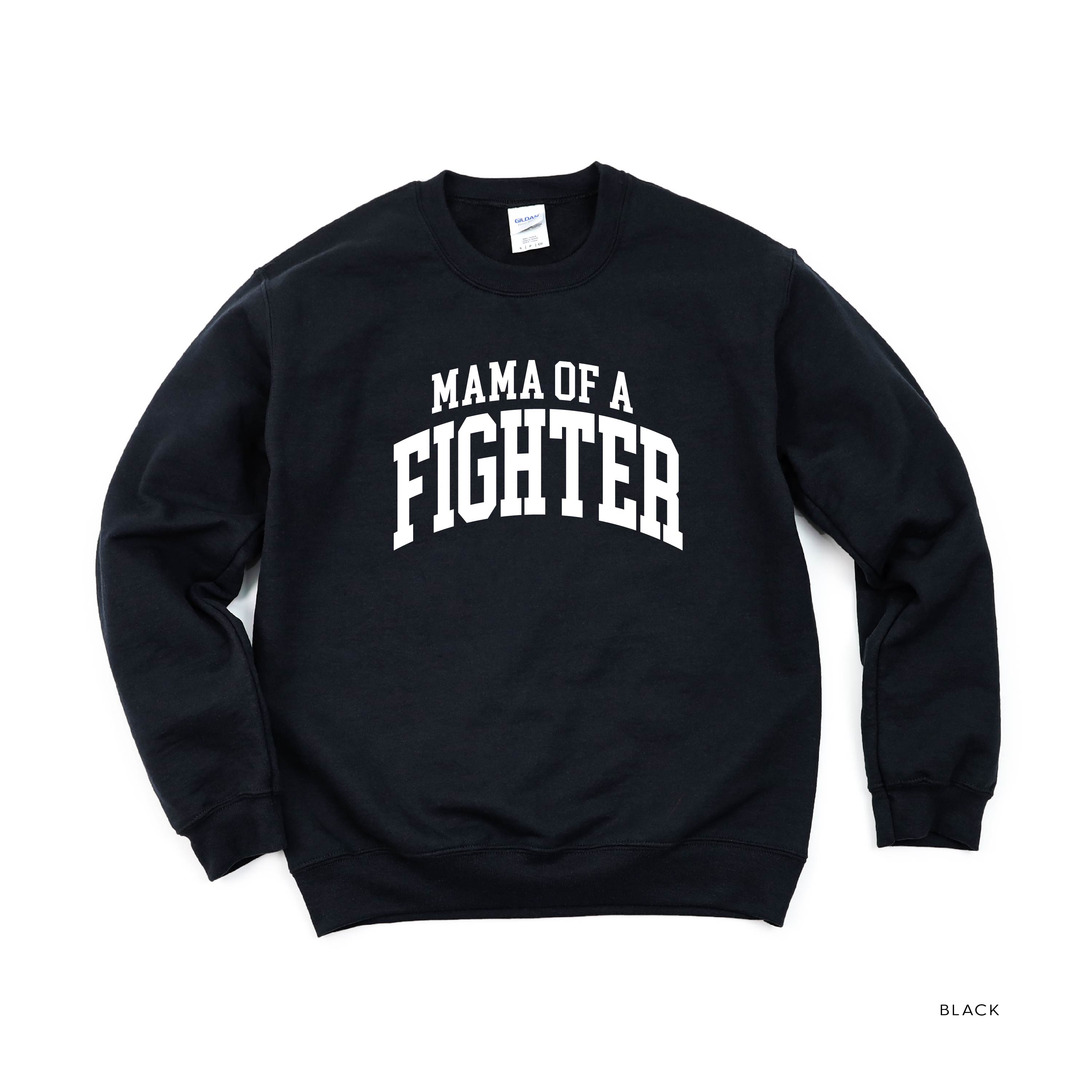 Mama of a Fighter - Varsity - BASIC FLEECE CREWNECK