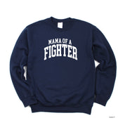 Mama of a Fighter - Varsity - BASIC FLEECE CREWNECK
