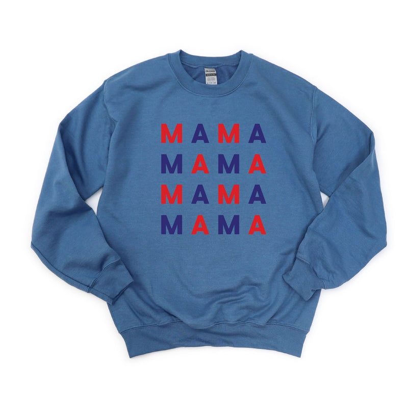 MAMA - x4 RED+BLUE - BASIC FLEECE CREWNECK