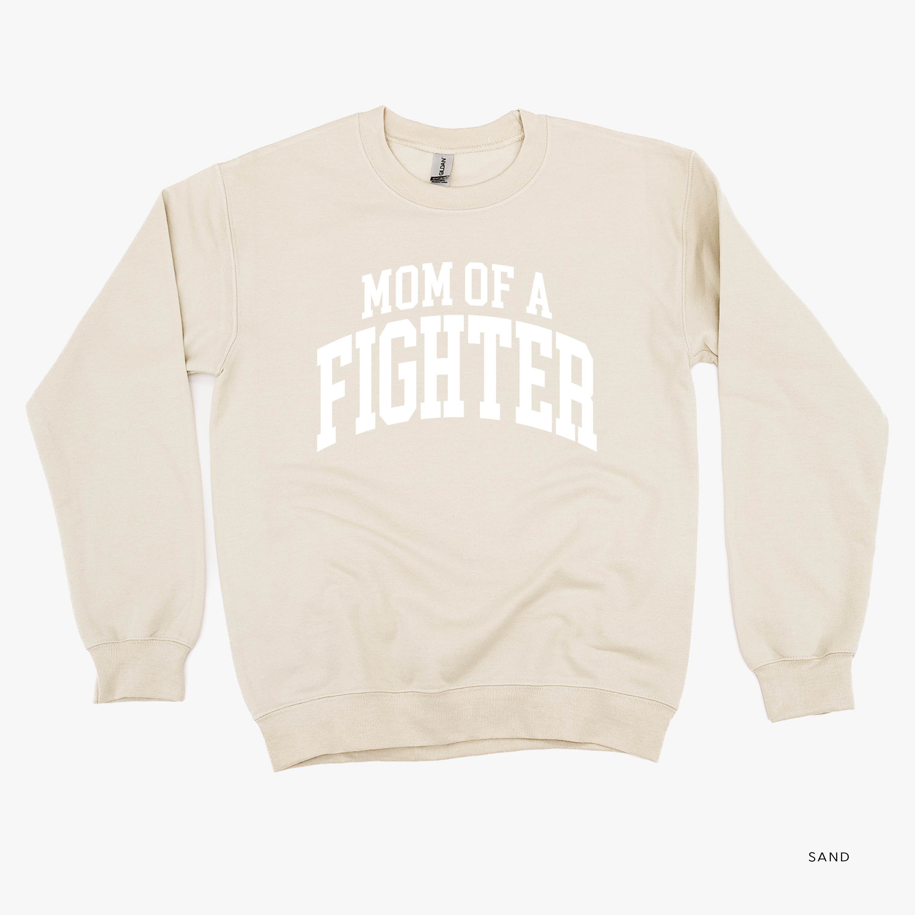 Mom of a Fighter - Varsity - BASIC FLEECE CREWNECK