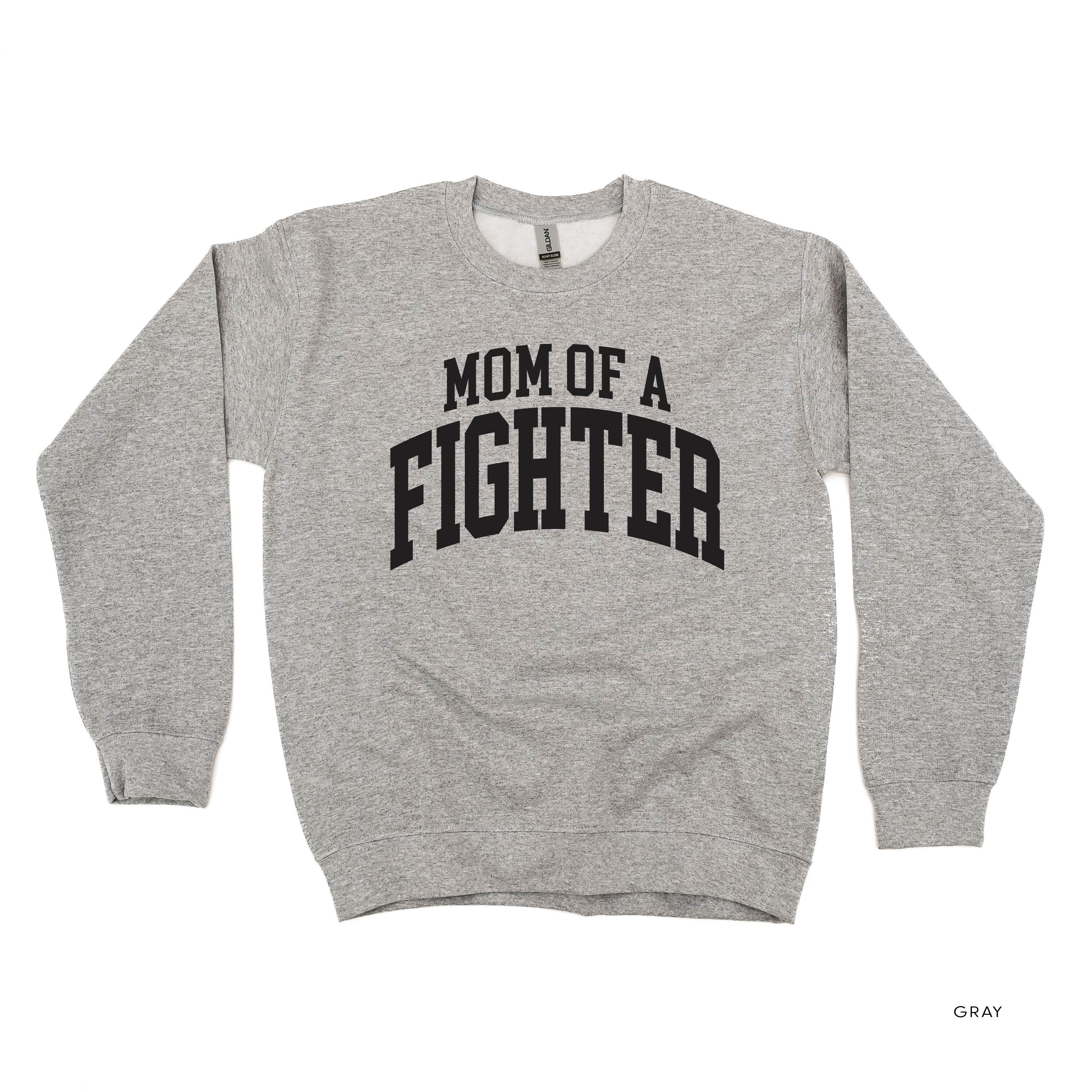 Mom of a Fighter - Varsity - BASIC FLEECE CREWNECK