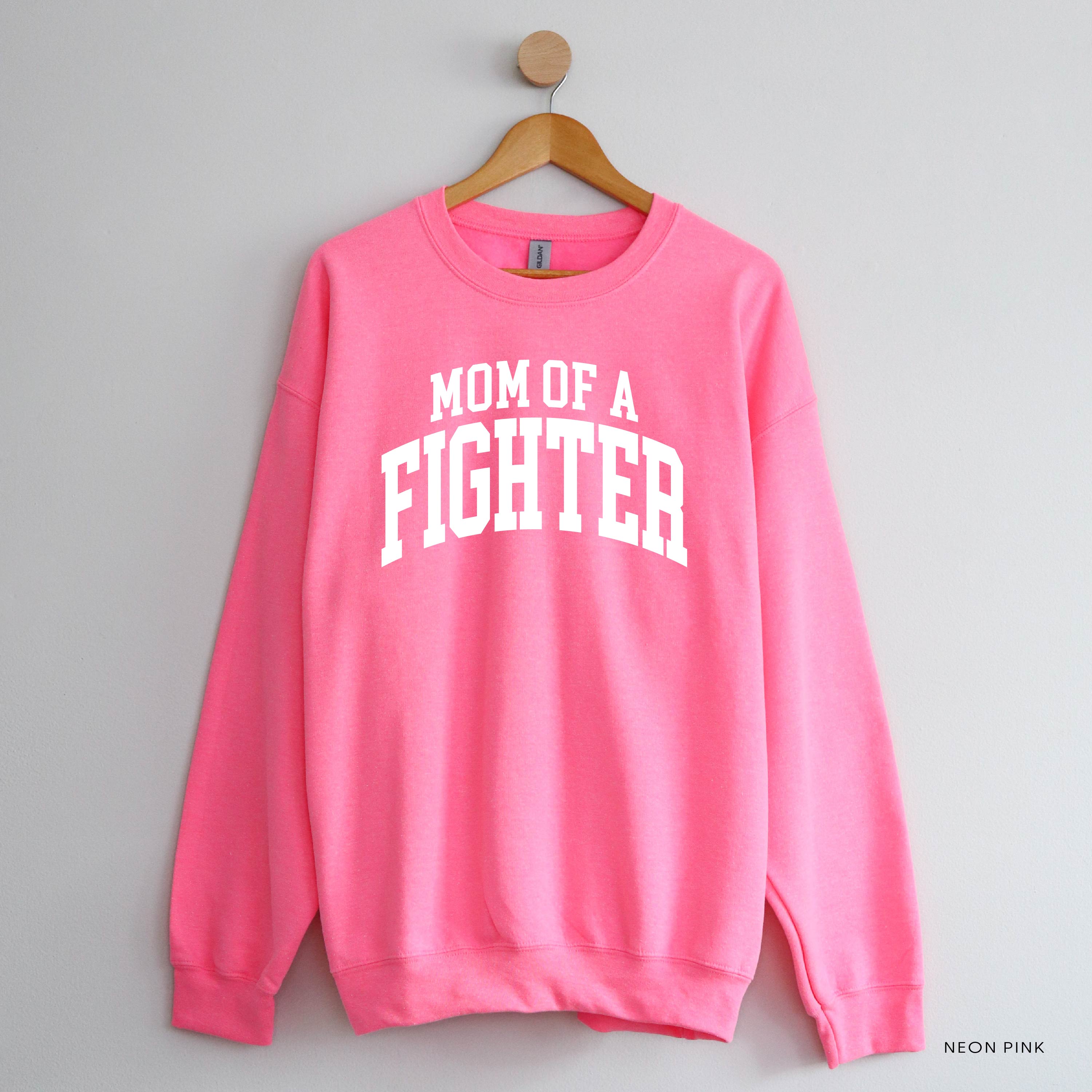 Mom of a Fighter - Varsity - BASIC FLEECE CREWNECK