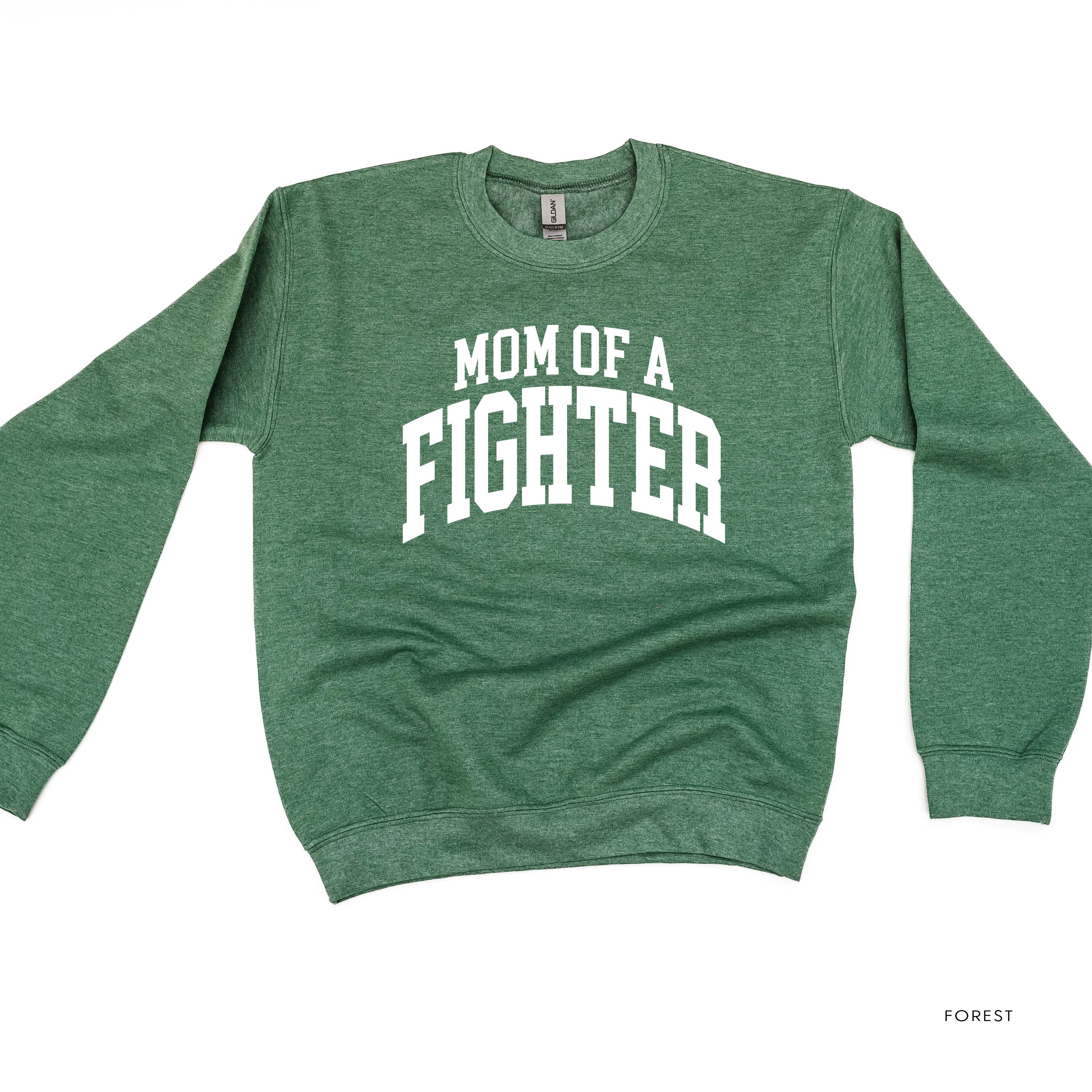 Mom of a Fighter - Varsity - BASIC FLEECE CREWNECK