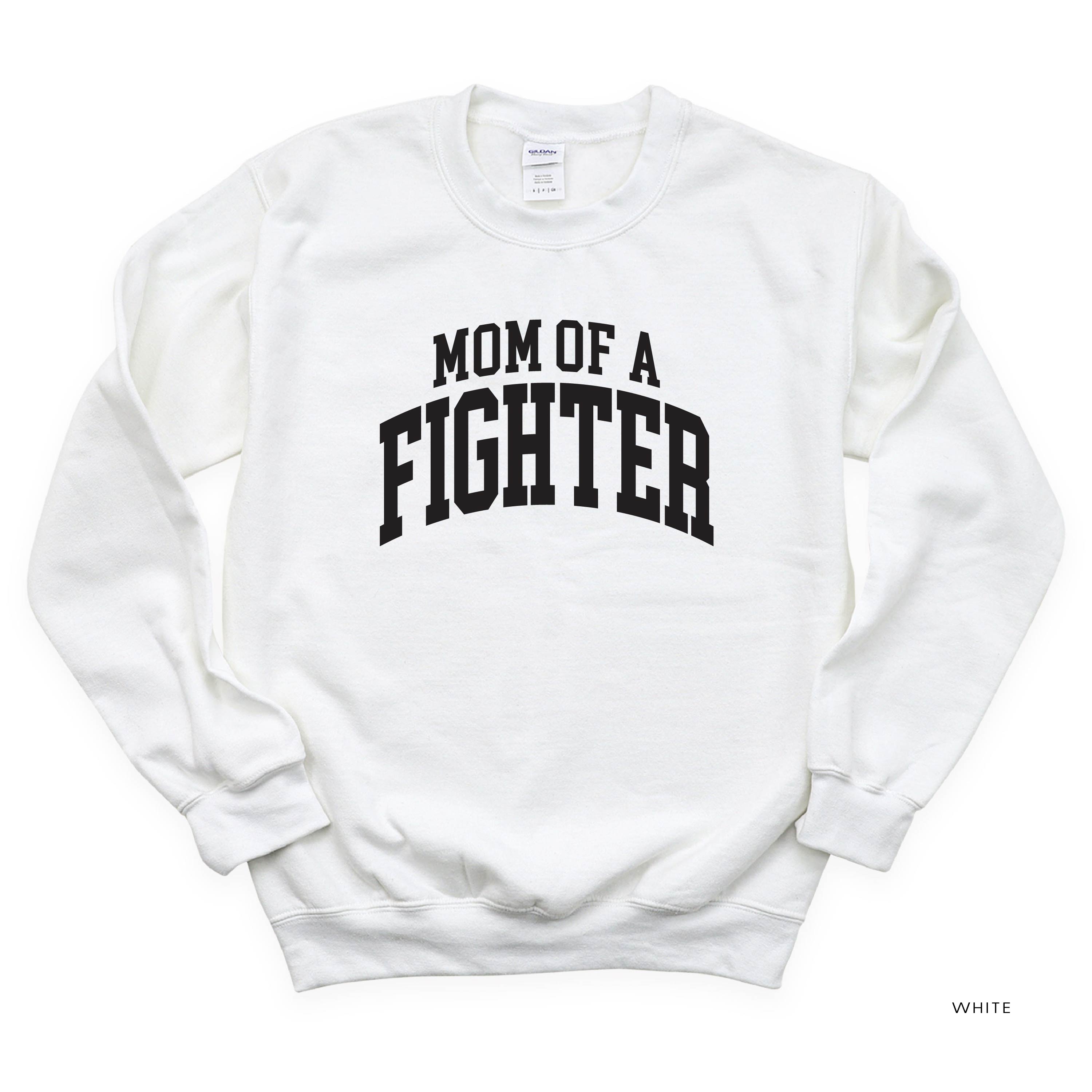 Mom of a Fighter - Varsity - BASIC FLEECE CREWNECK