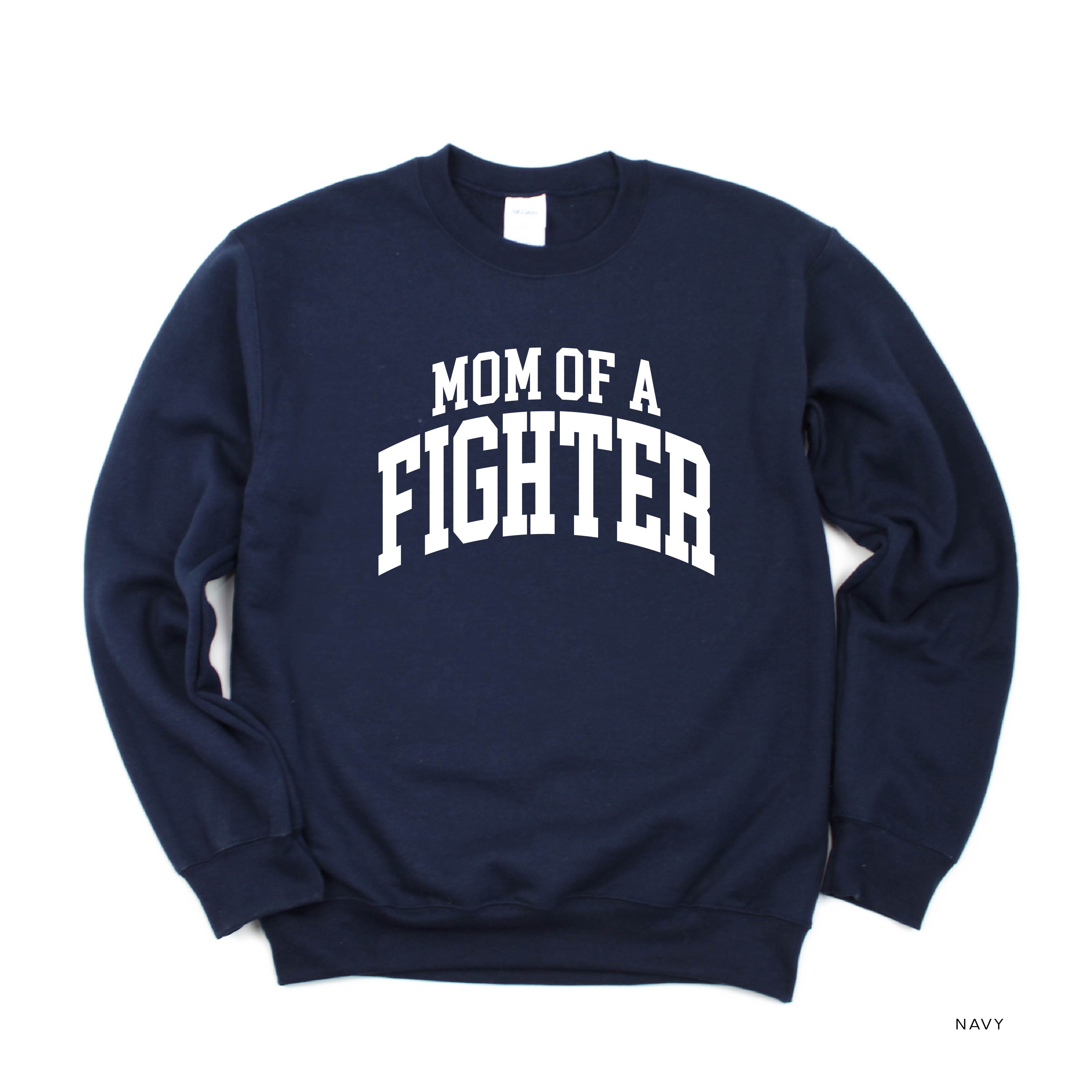 Mom of a Fighter - Varsity - BASIC FLEECE CREWNECK