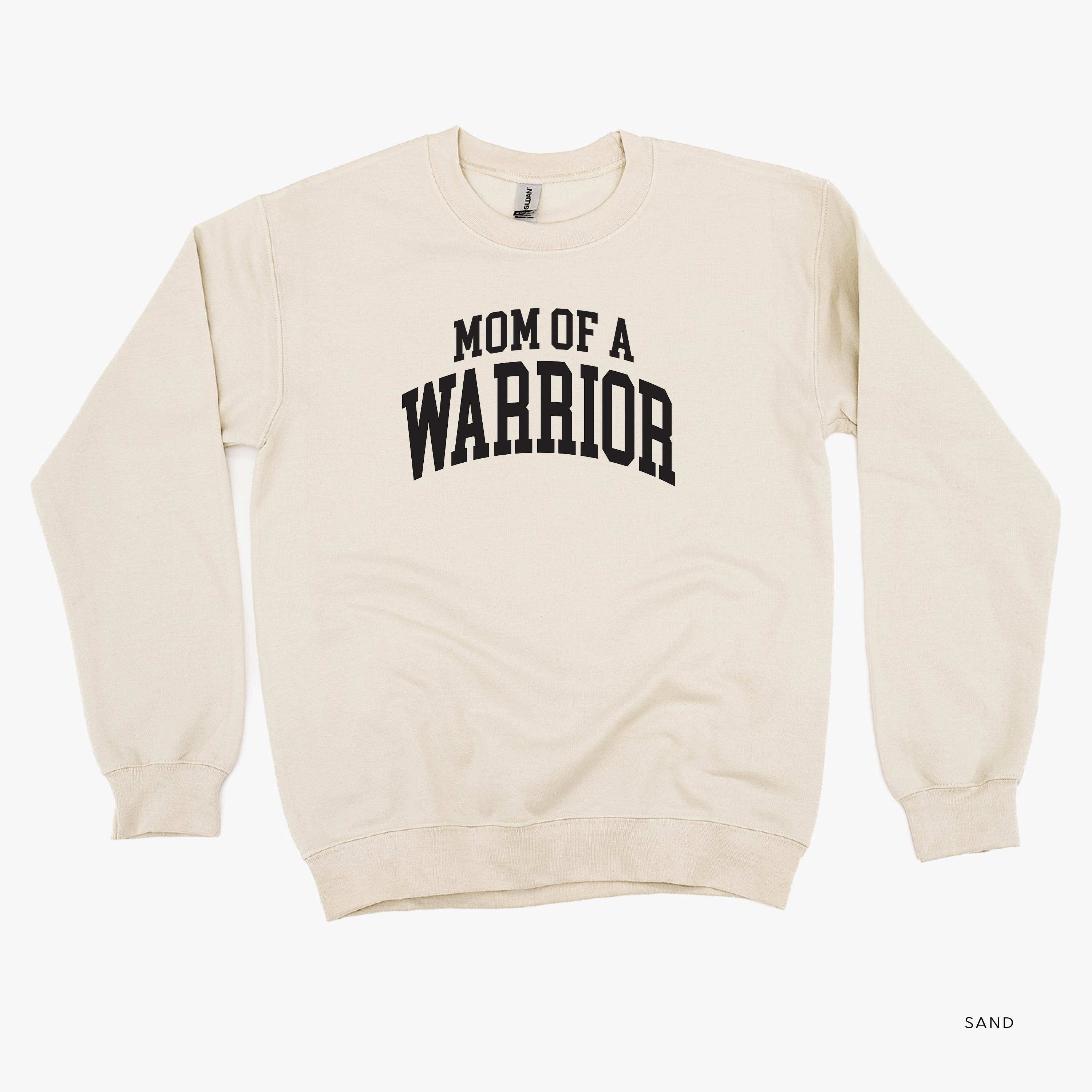 Mom of a Warrior - Varsity - BASIC FLEECE CREWNECK