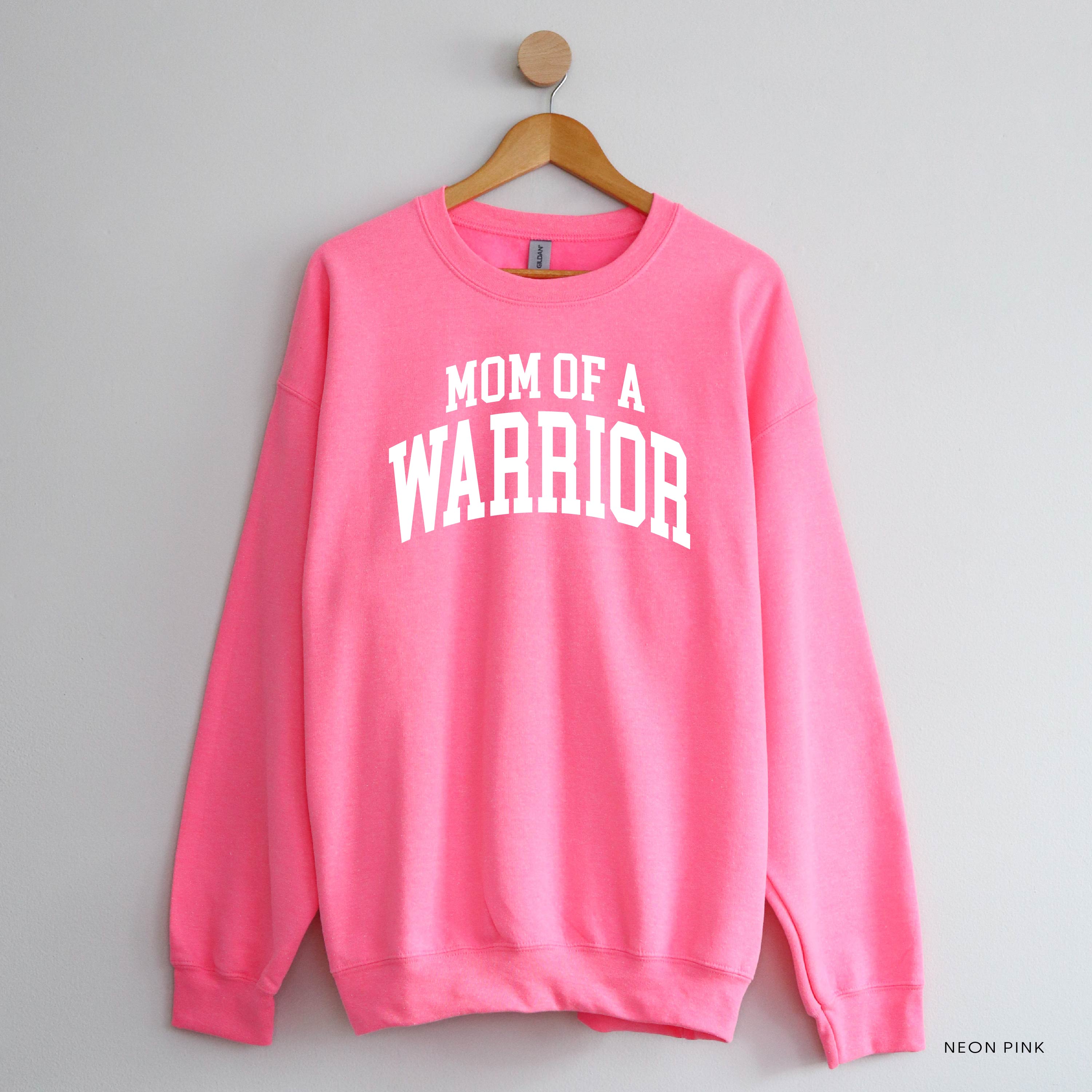 Mom of a Warrior - Varsity - BASIC FLEECE CREWNECK
