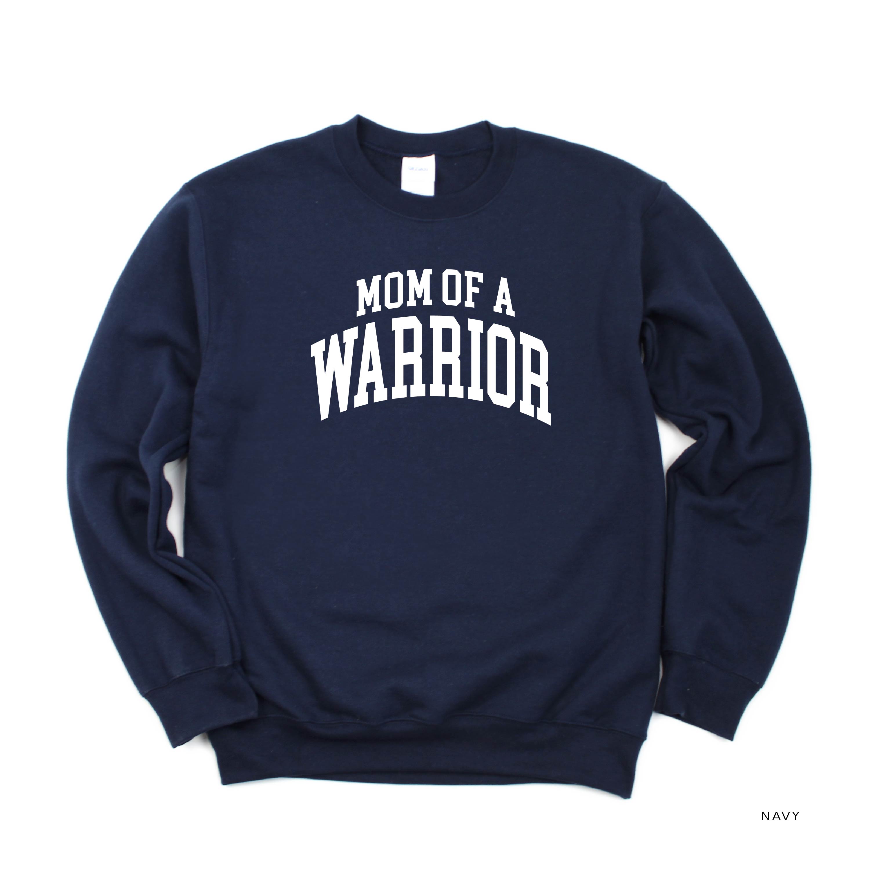 Mom of a Warrior - Varsity - BASIC FLEECE CREWNECK