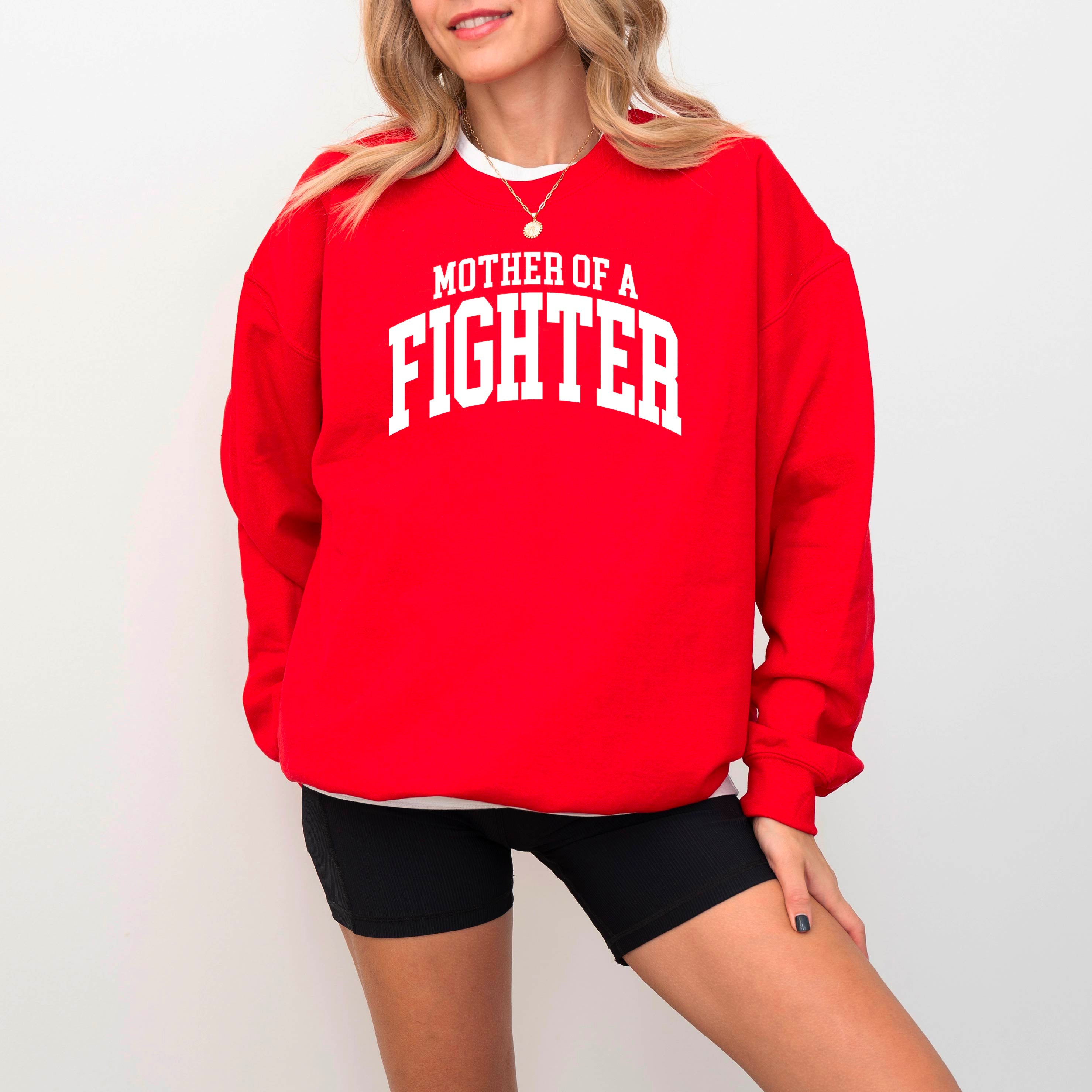 Mother of a Fighter - Varsity - BASIC FLEECE CREWNECK