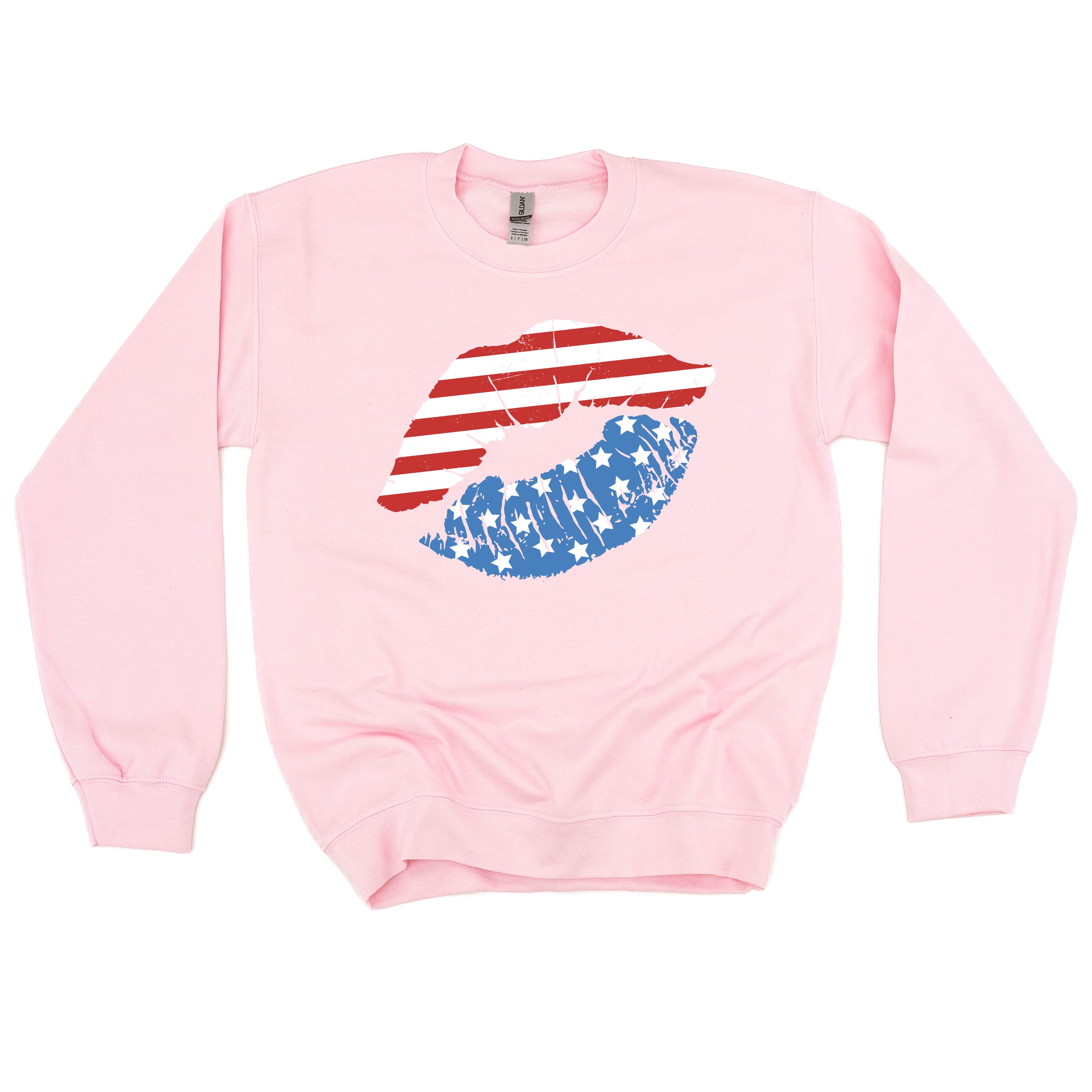 Patriotic Lips - BASIC FLEECE CREWNECK Little Mama Shirt Shop LLC