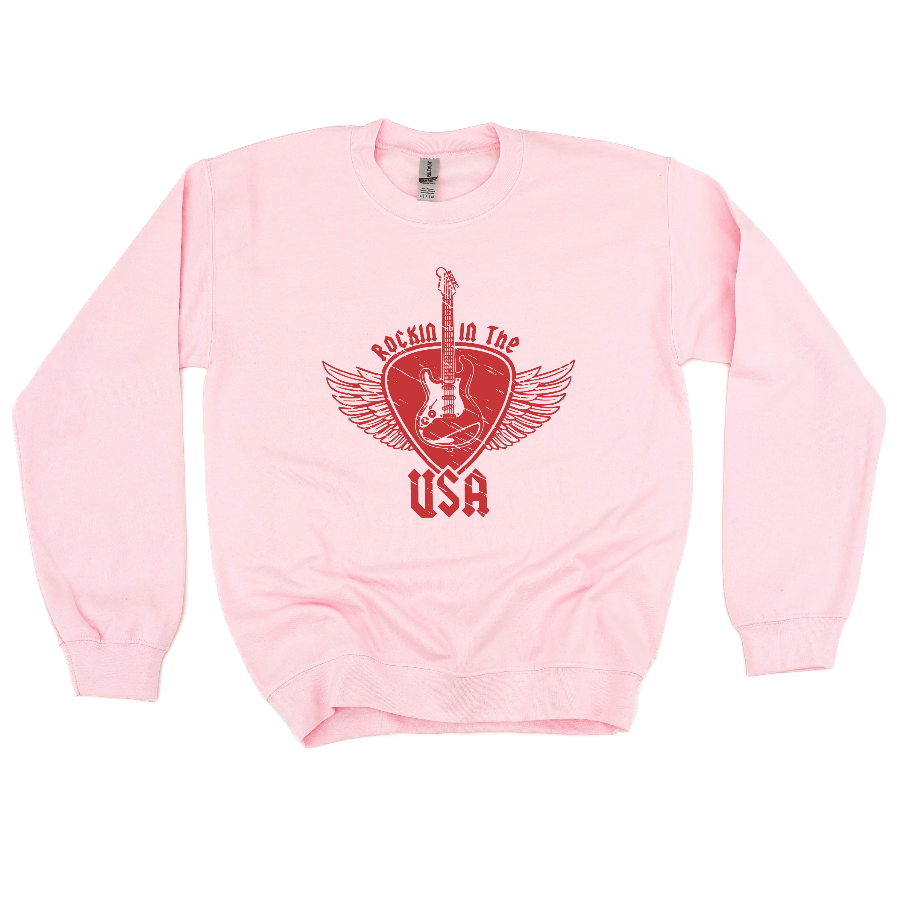 ROCKIN IN THE USA - BASIC FLEECE CREWNECK Little Mama Shirt Shop LLC