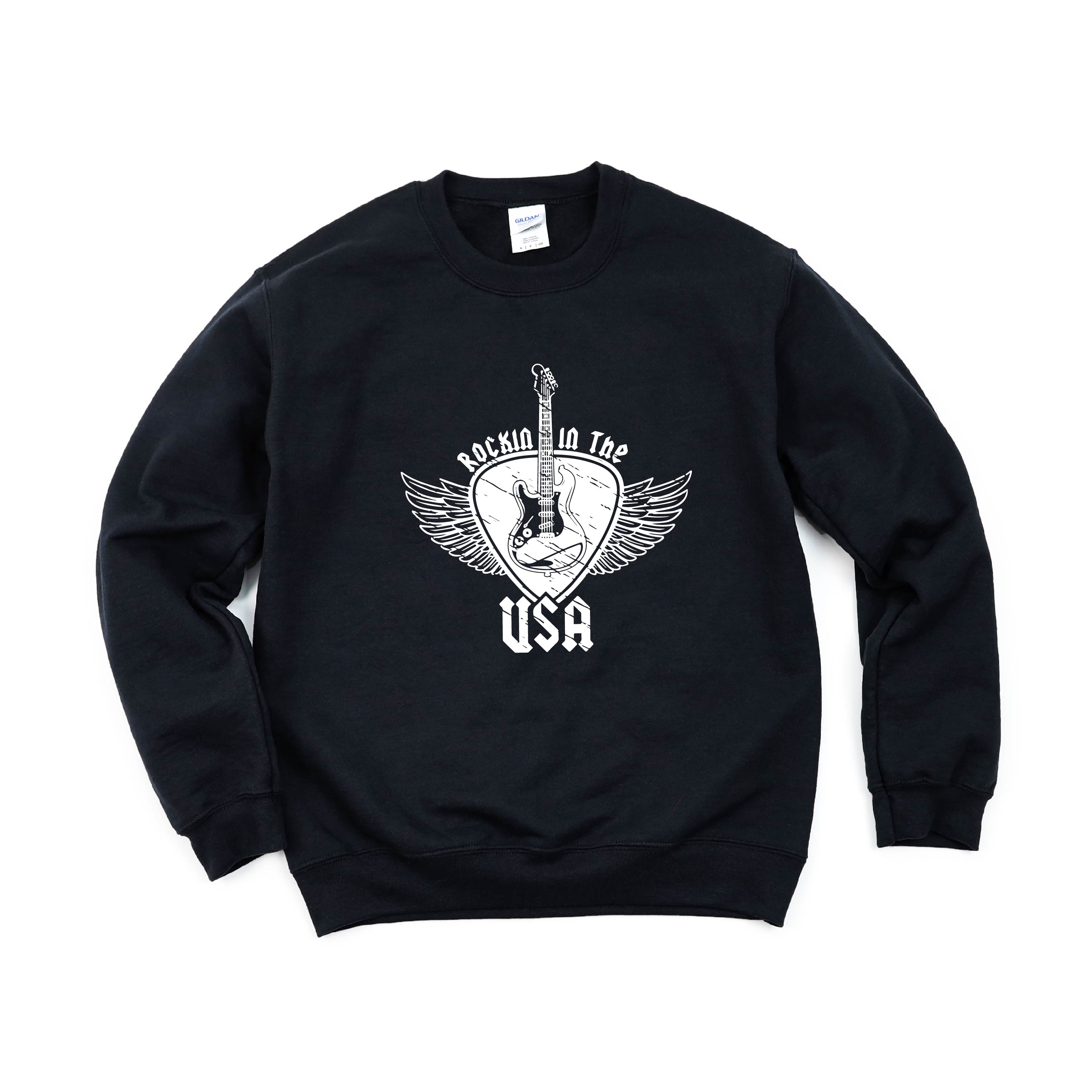 ROCKIN IN THE USA - BASIC FLEECE CREWNECK Little Mama Shirt Shop LLC