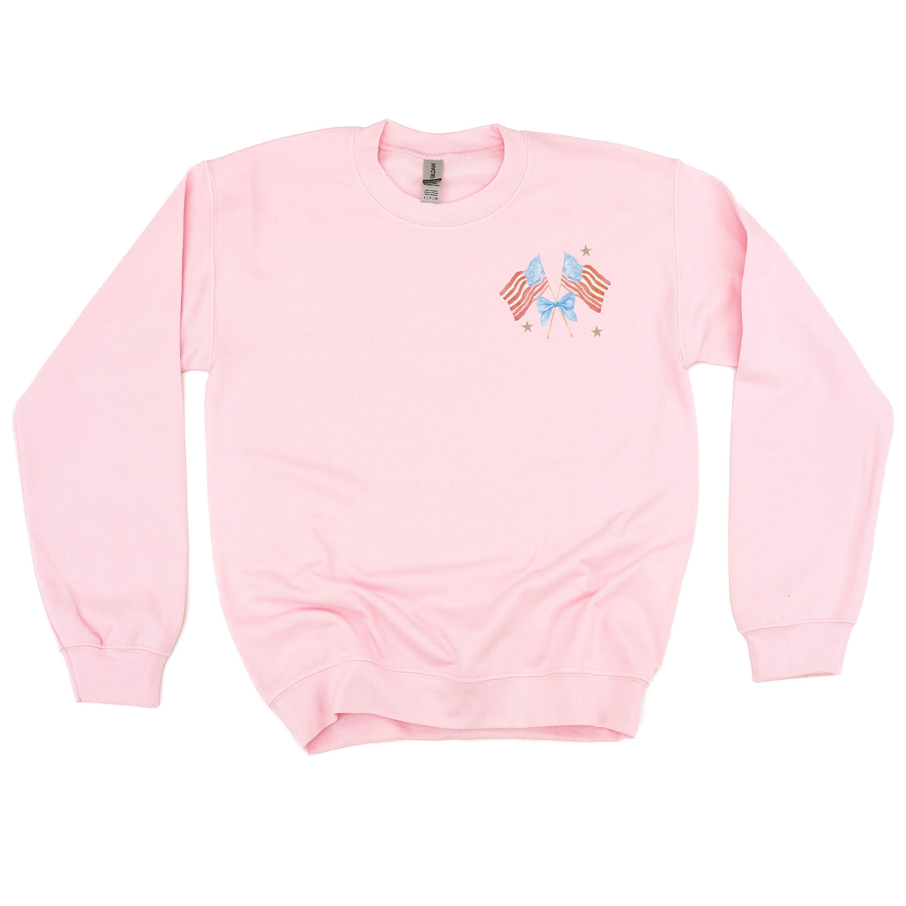 Watercolor Flags (pocket) - BASIC Fleece Little Mama Shirt Shop LLC