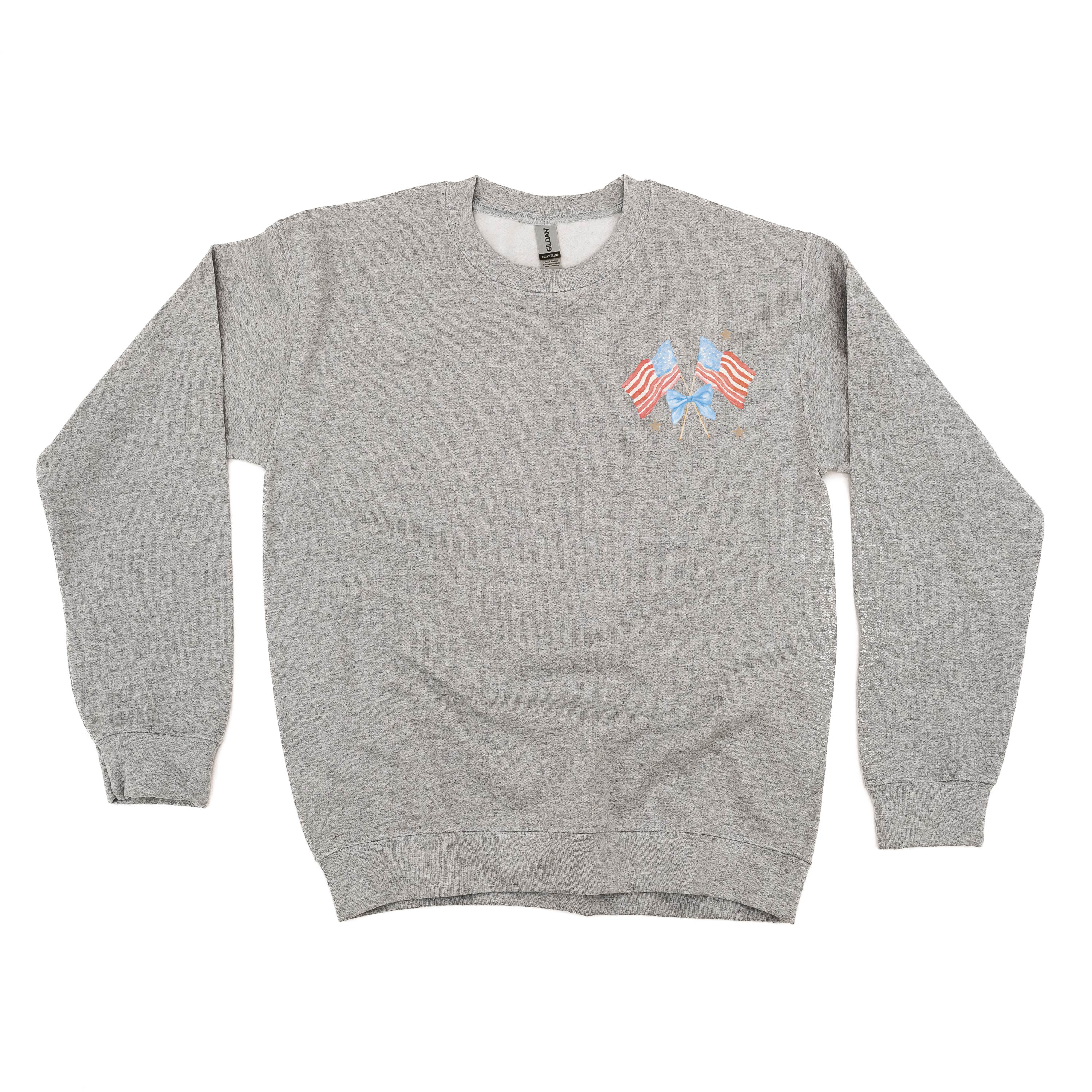 Watercolor Flags (pocket) - BASIC Fleece Little Mama Shirt Shop LLC