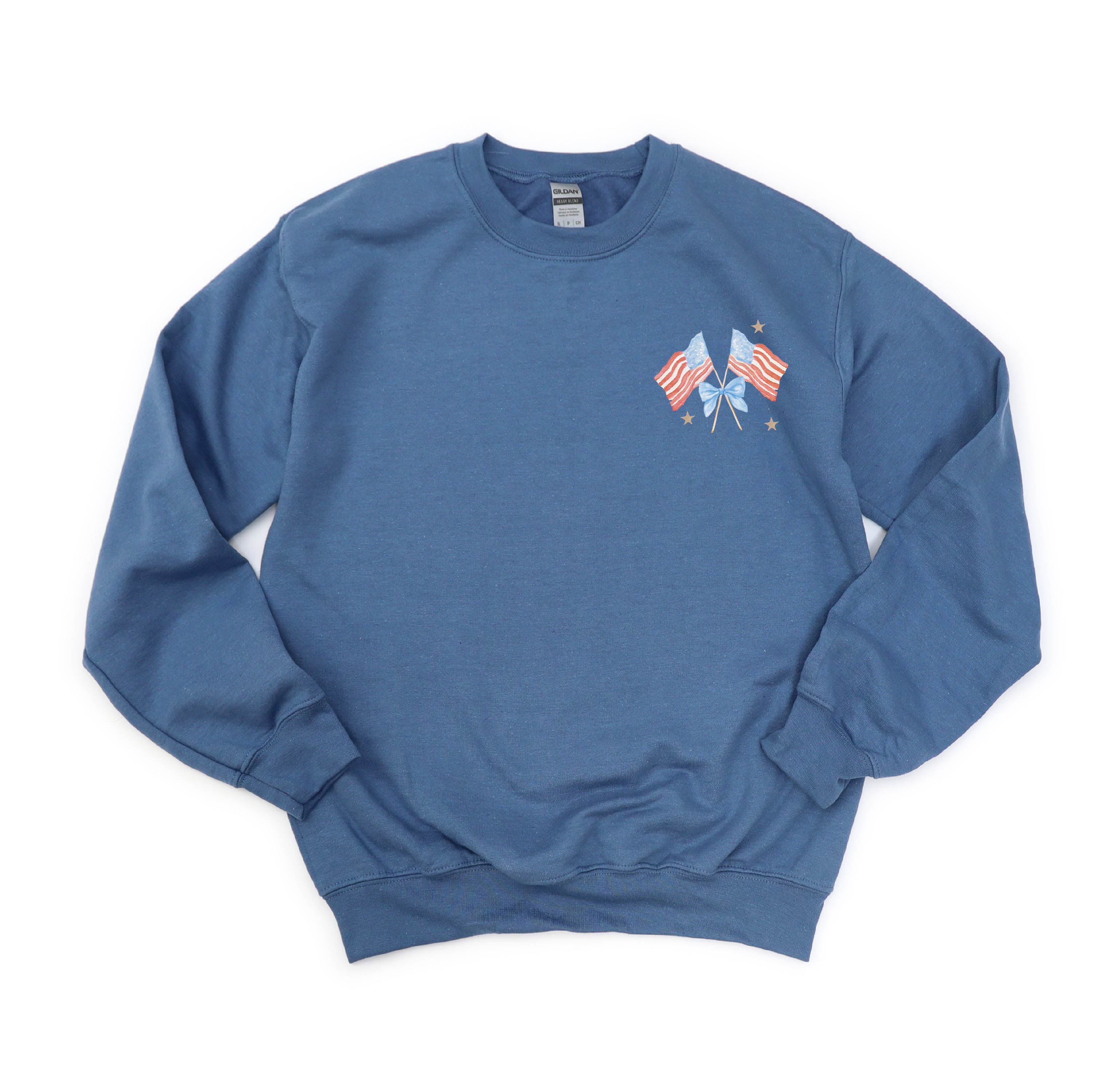 Watercolor Flags (pocket) - BASIC Fleece Little Mama Shirt Shop LLC
