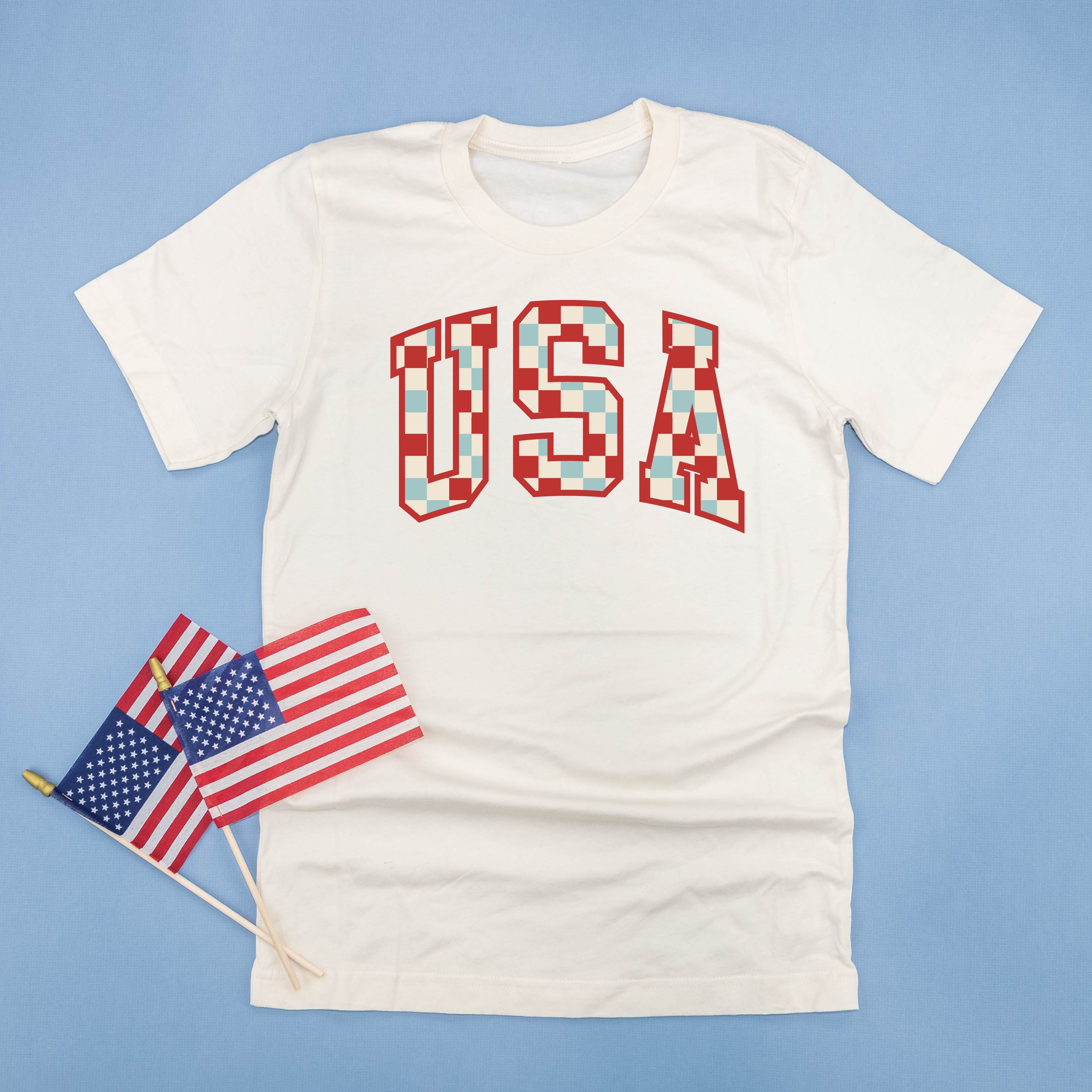 Checkered USA - Unisex Tee Little Mama Shirt Shop