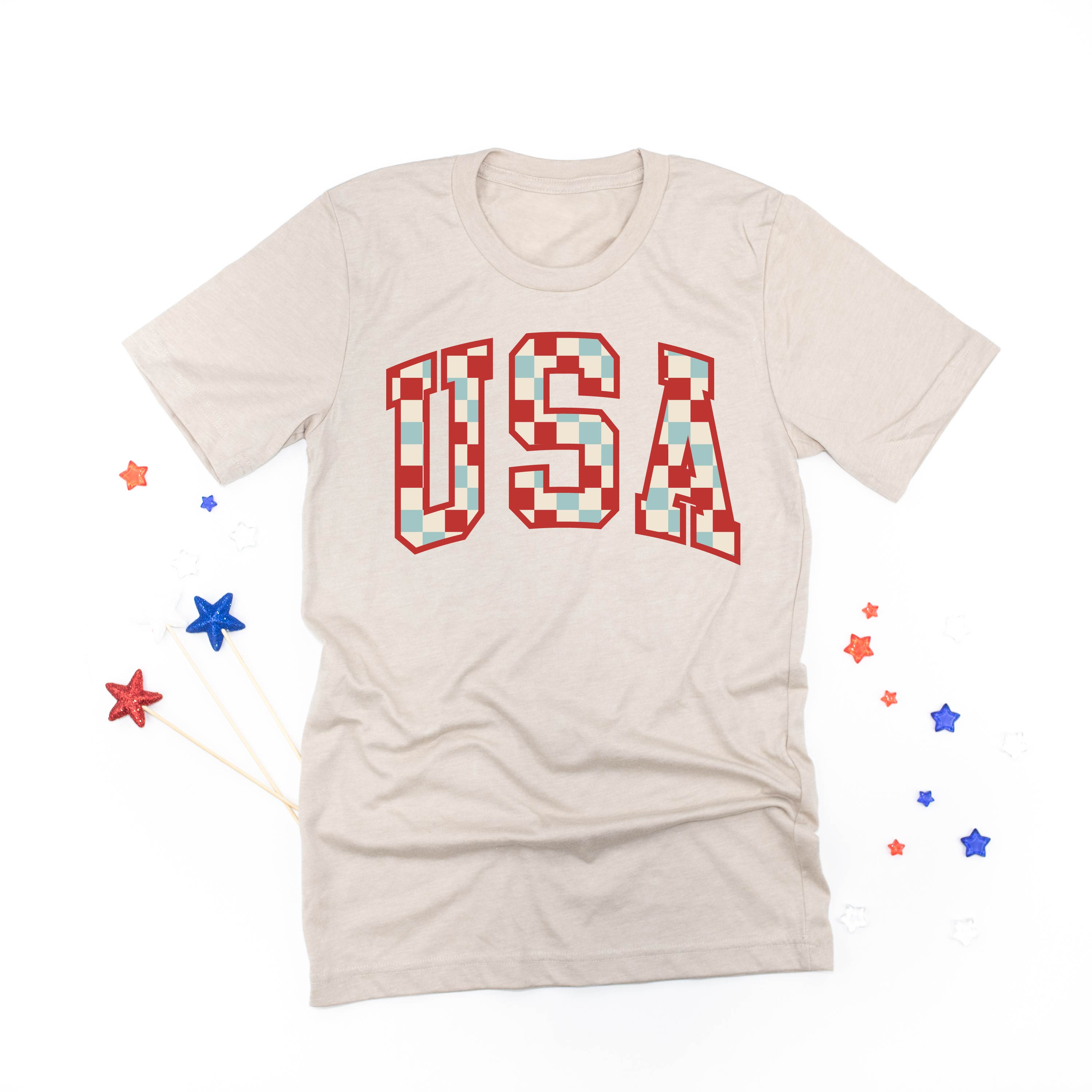 Checkered USA - Unisex Tee Little Mama Shirt Shop