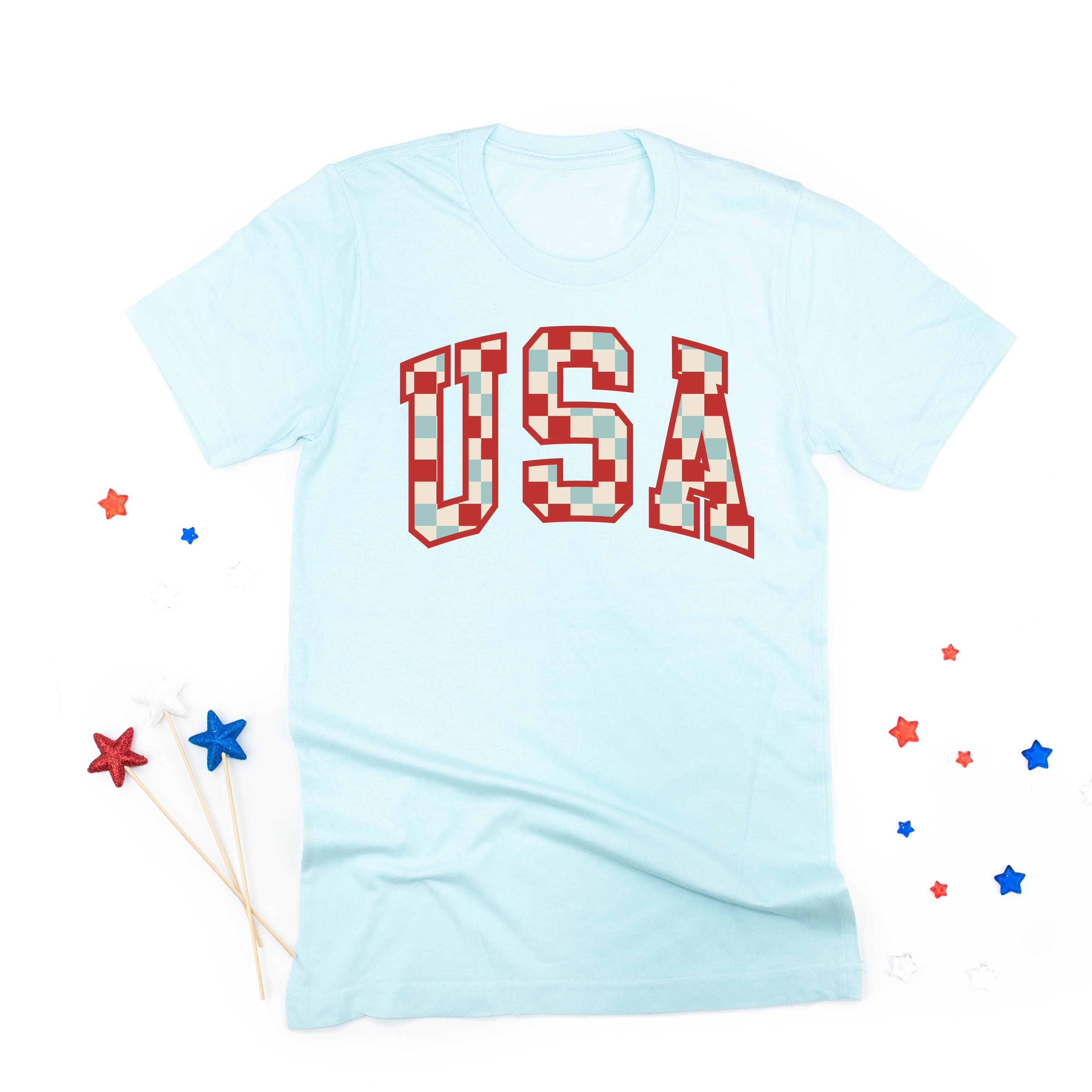 Checkered USA - Unisex Tee Little Mama Shirt Shop