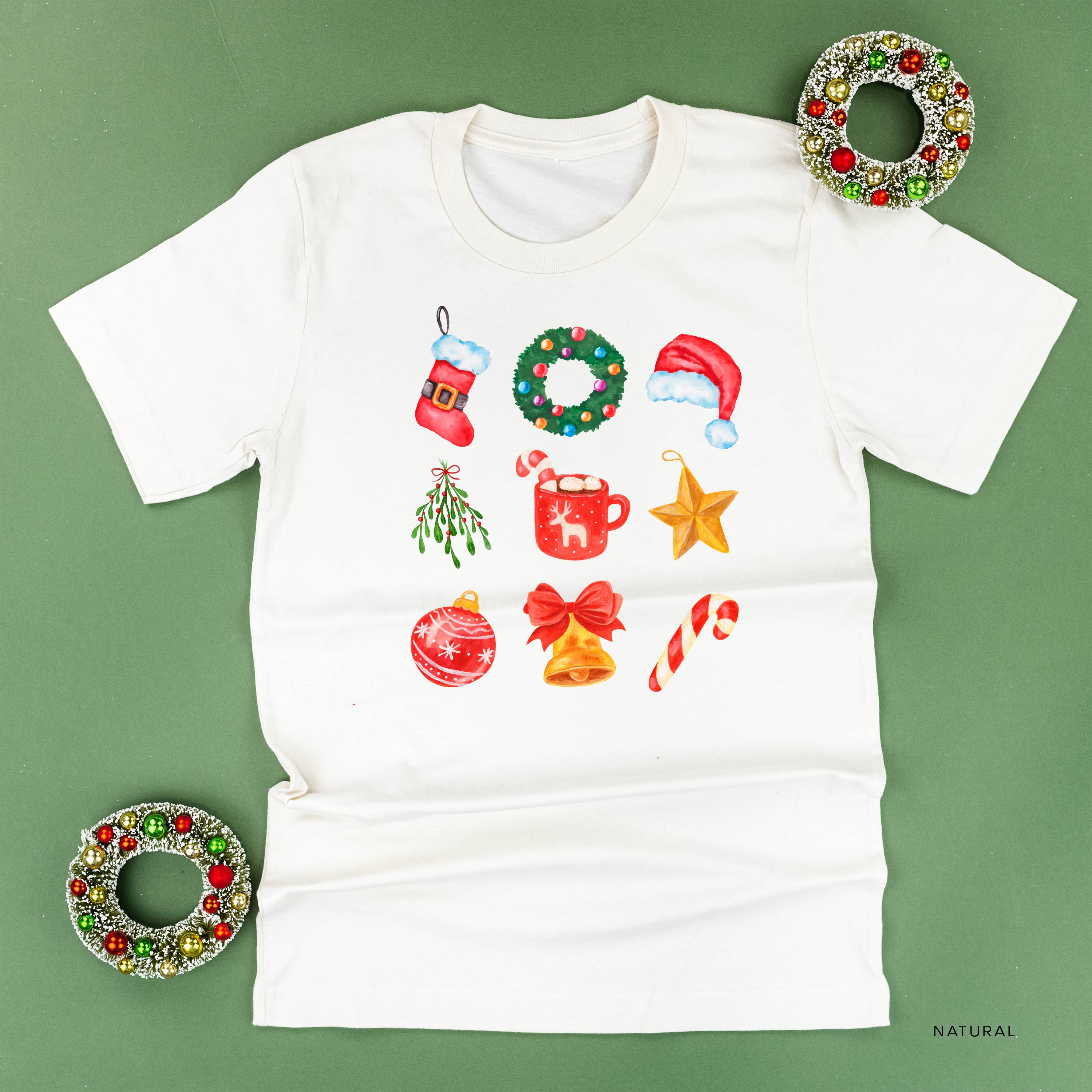 Classic Watercolor Christmas - Unisex Tee Little Mama Shirt Shop