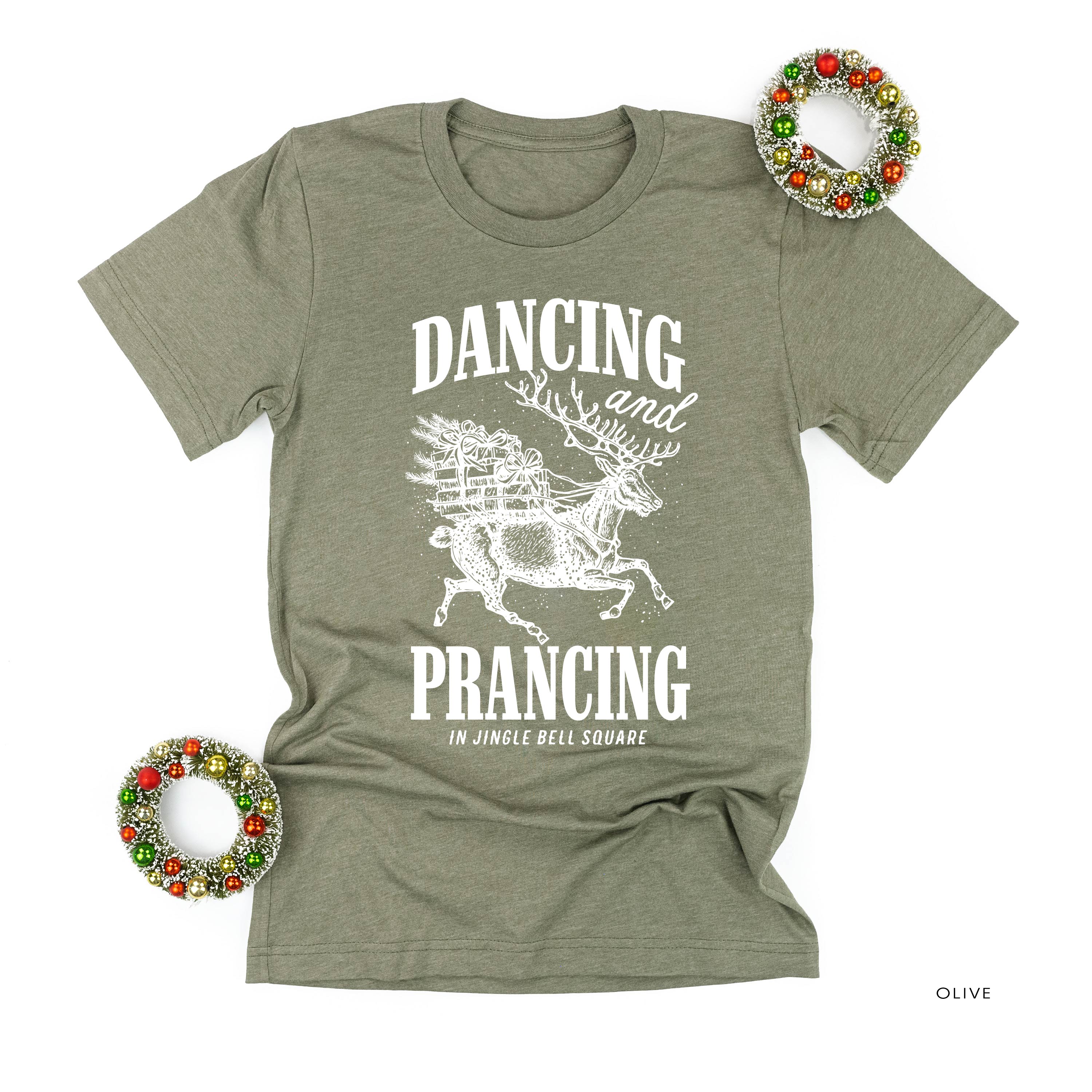 Dancing and Prancing in Jingle Bell Square - Unisex Tee Little Mama Shirt Shop