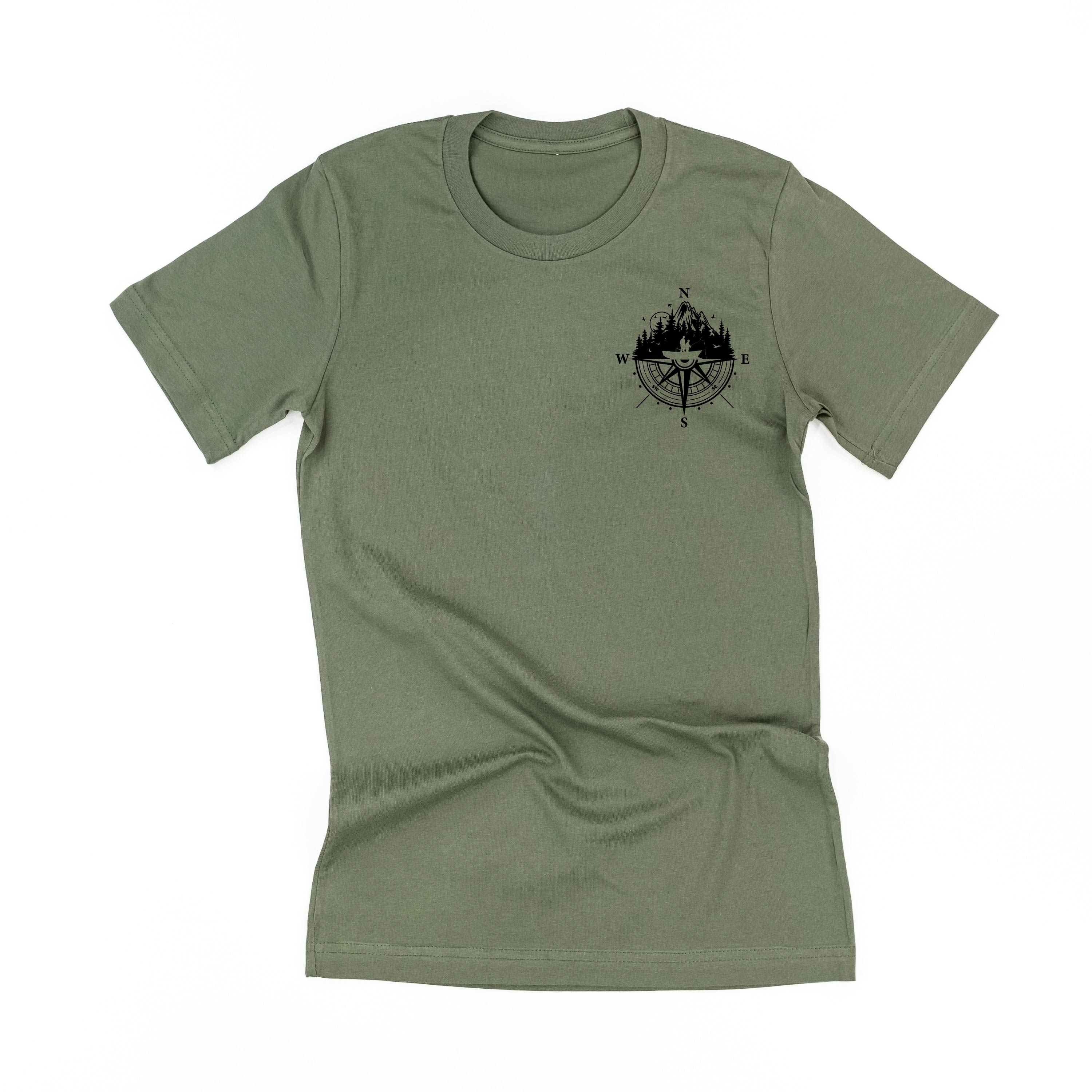 Fishing Compass - Fishing Scene (pf&b) - Unisex Tee Little Mama Shirt Shop