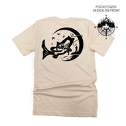 Fishing Compass - Fishing Scene (pf&b) - Unisex Tee Little Mama Shirt Shop