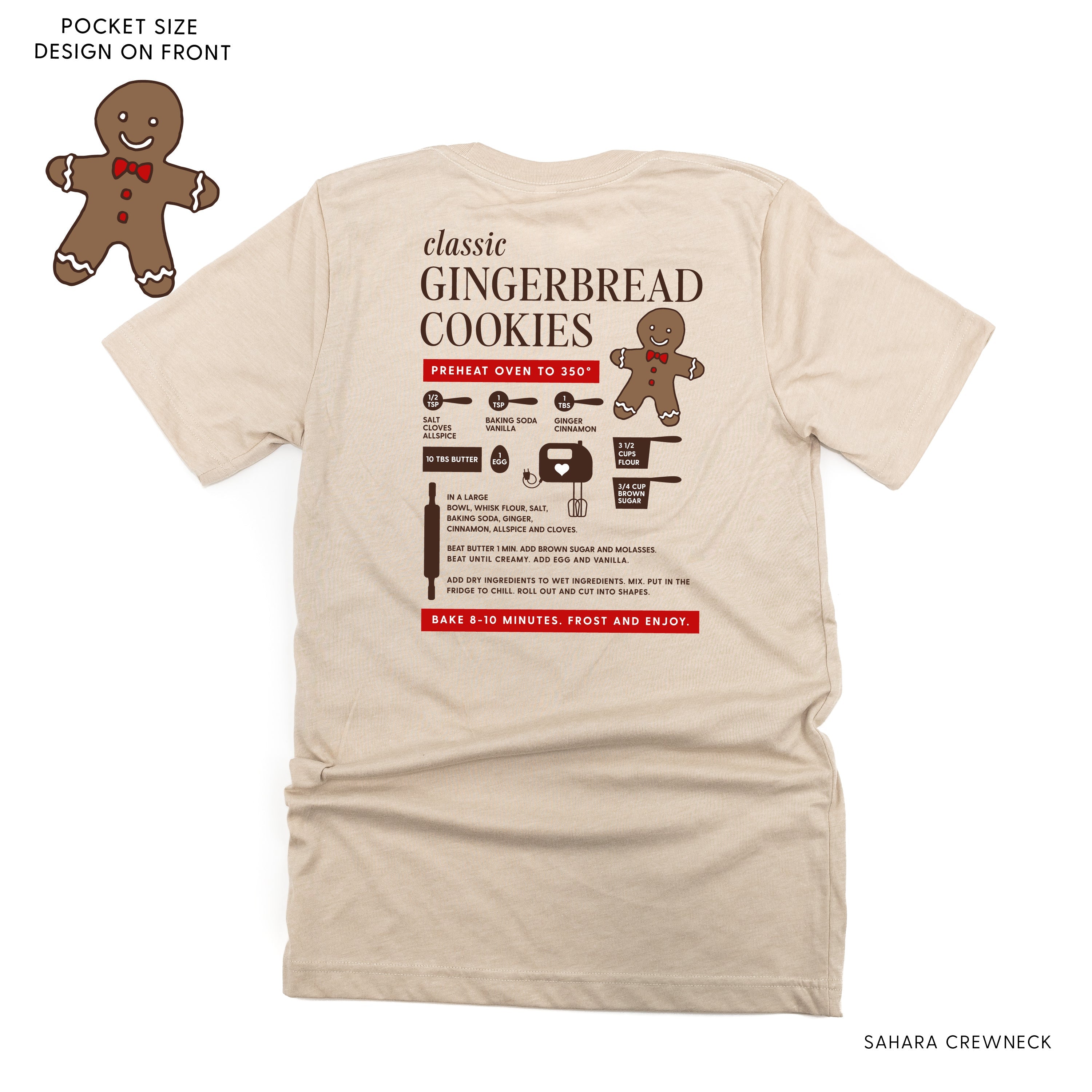 Gingerbread Cookie Recipe (pf&b) - Unisex Tee Little Mama Shirt Shop