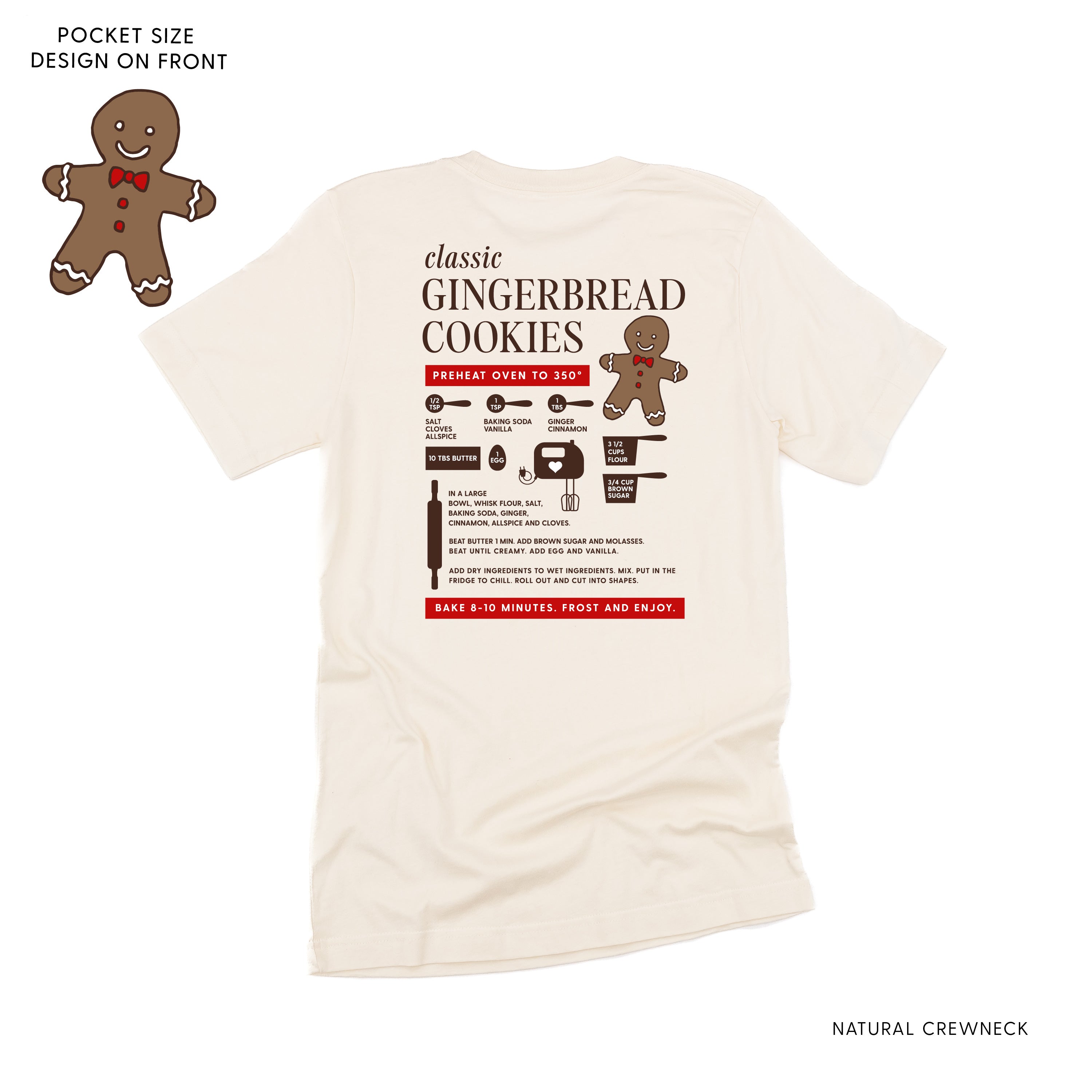 Gingerbread Cookie Recipe (pf&b) - Unisex Tee Little Mama Shirt Shop