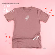 Lucky In Love - Dice (center & hd & b) - Unisex Tee Little Mama Shirt Shop