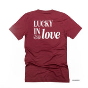 Lucky In Love - Dice (center & hd & b) - Unisex Tee Little Mama Shirt Shop