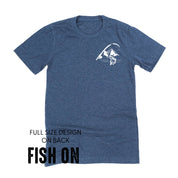 Mountain Fish & Pole - Fish On (pf&b)  - Unisex Tee Little Mama Shirt Shop