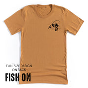 Mountain Fish & Pole - Fish On (pf&b)  - Unisex Tee Little Mama Shirt Shop