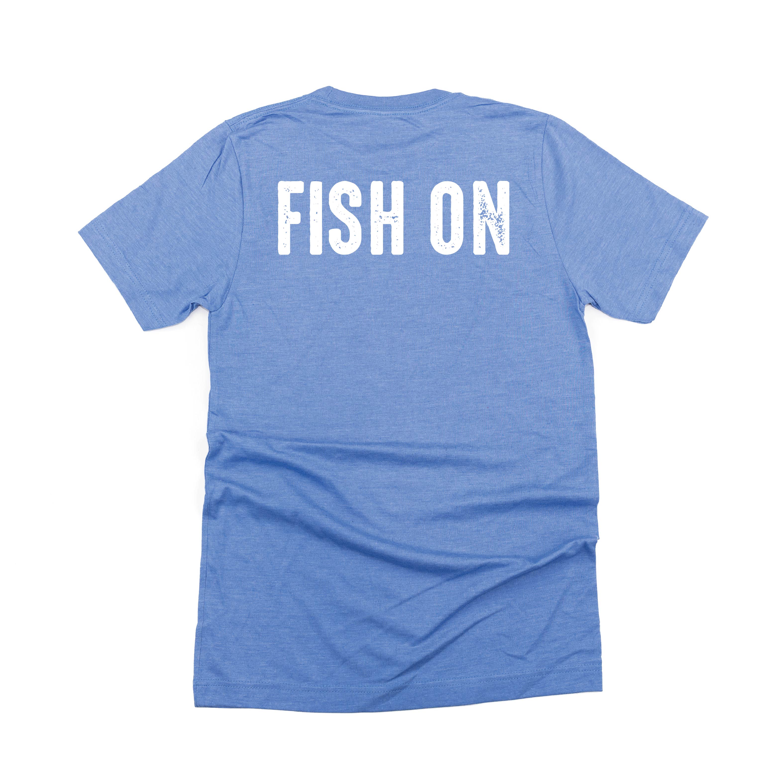 Mountain Fish & Pole - Fish On (pf&b)  - Unisex Tee Little Mama Shirt Shop