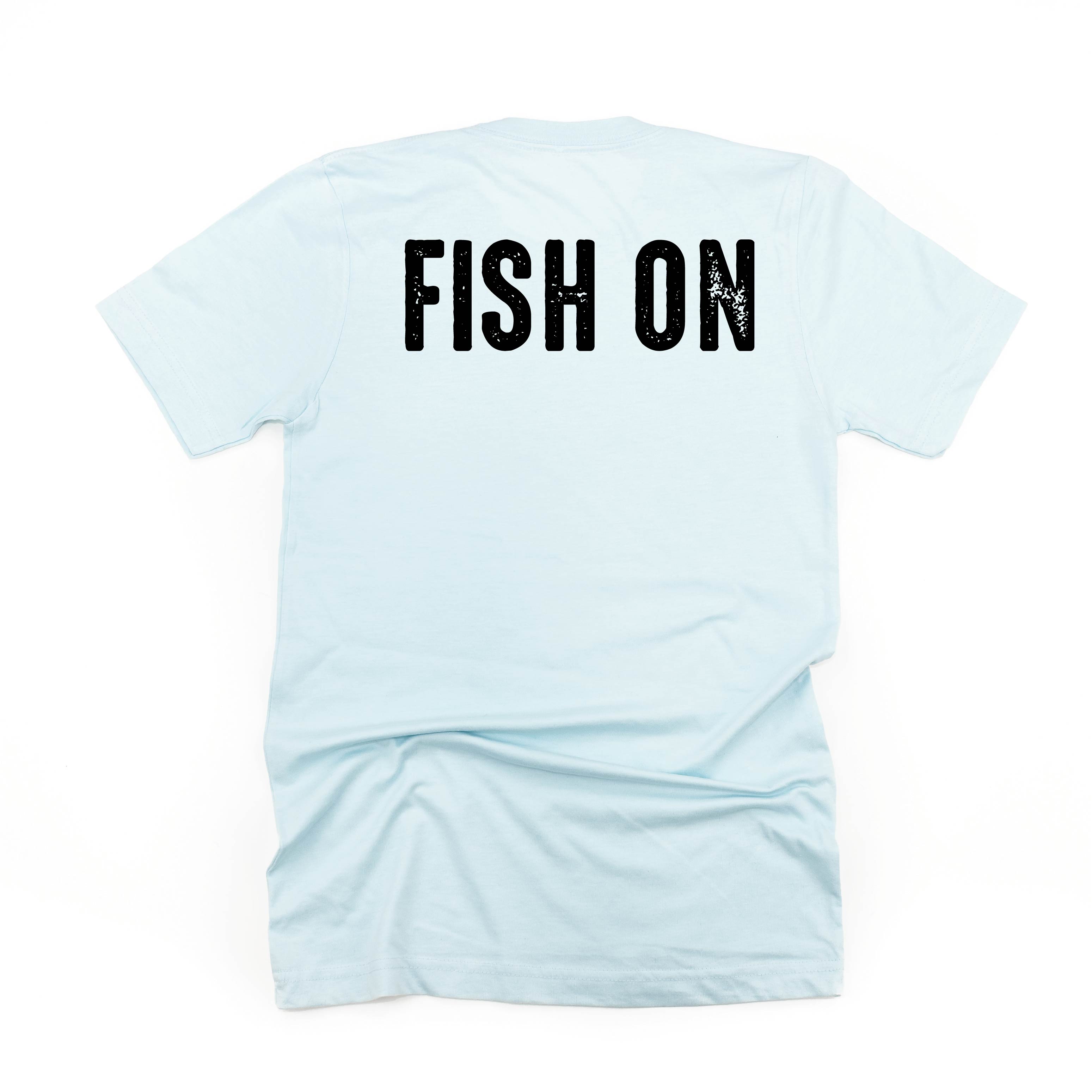 Mountain Fish & Pole - Fish On (pf&b)  - Unisex Tee Little Mama Shirt Shop